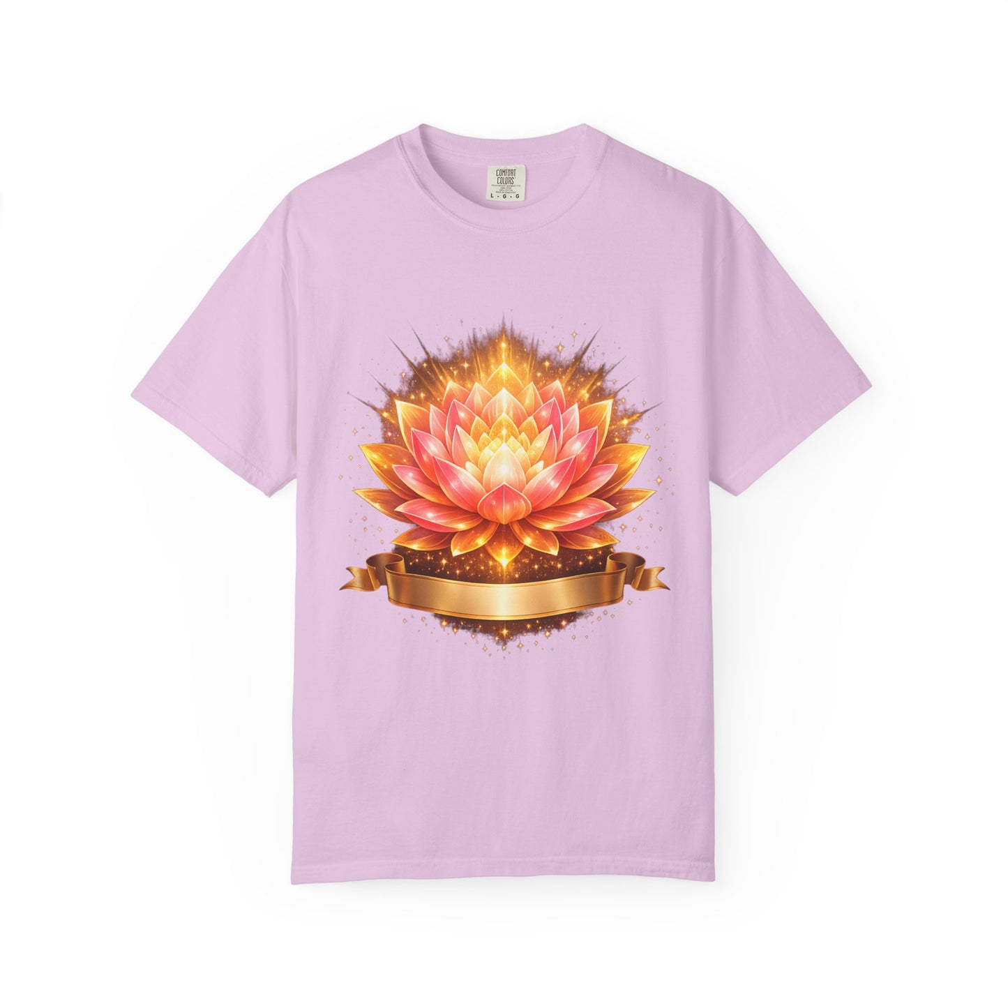 Lotus Bloom Graphic T-Shirt — Golden Floral Mandala Tee