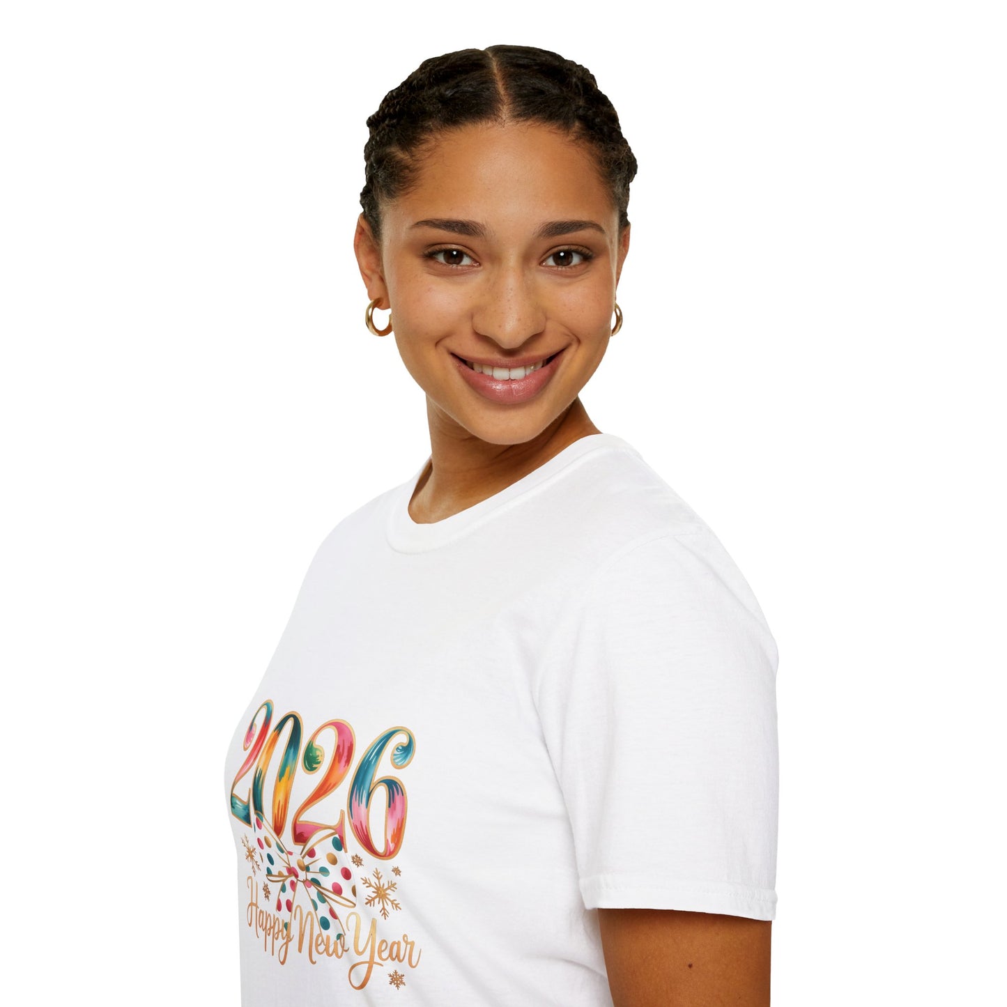 2026 Happy New Year T-Shirt — Festive Colorful Celebration Tee