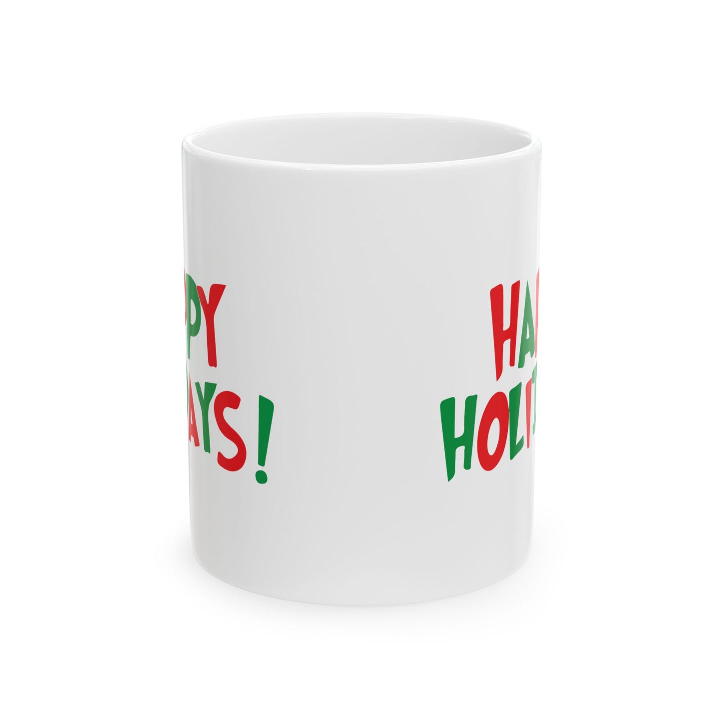 Happy Holidays Mug | Christmas Red Green Holiday Ceramic Mug