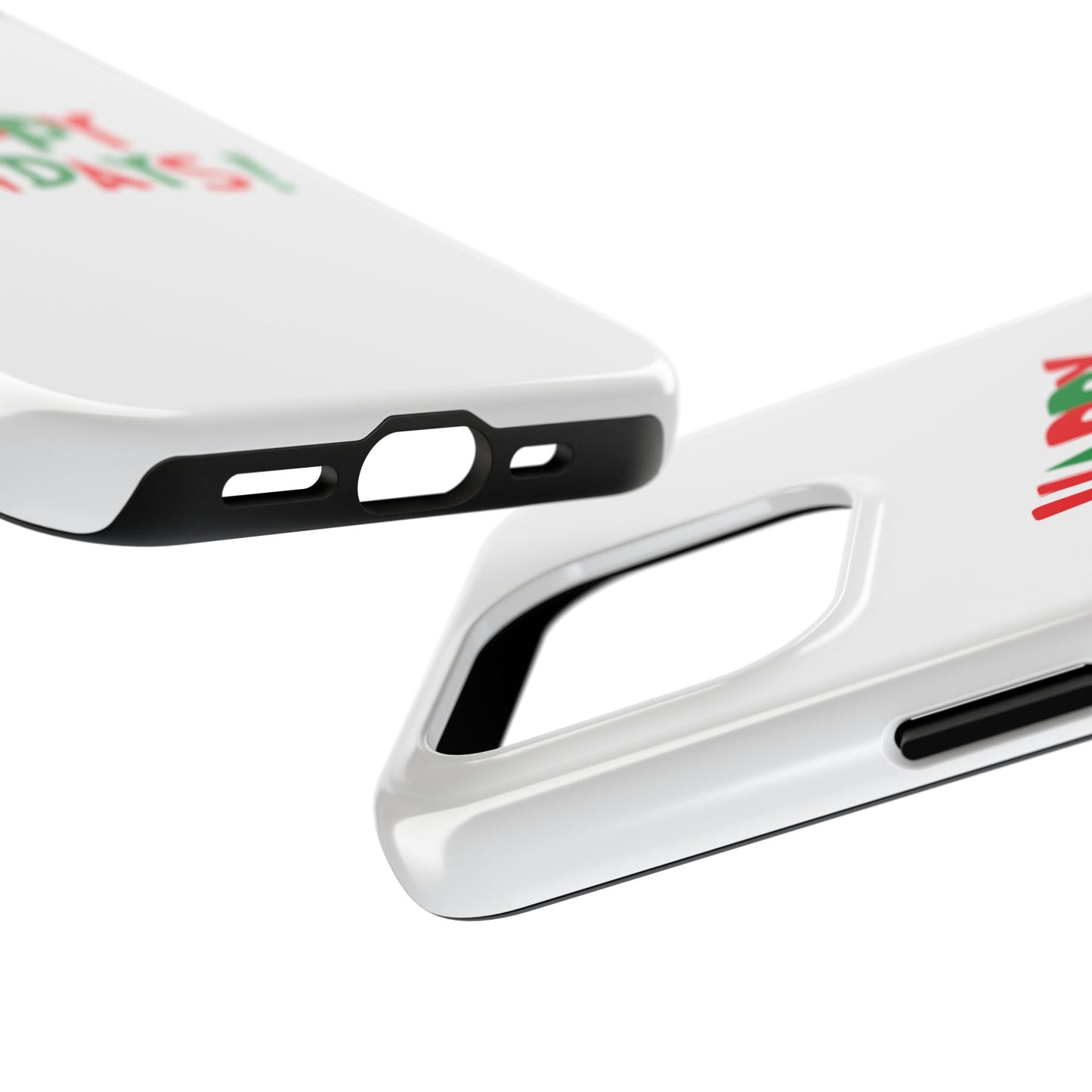 Happy Holidays phone case | Christmas holiday text design, tough phone case