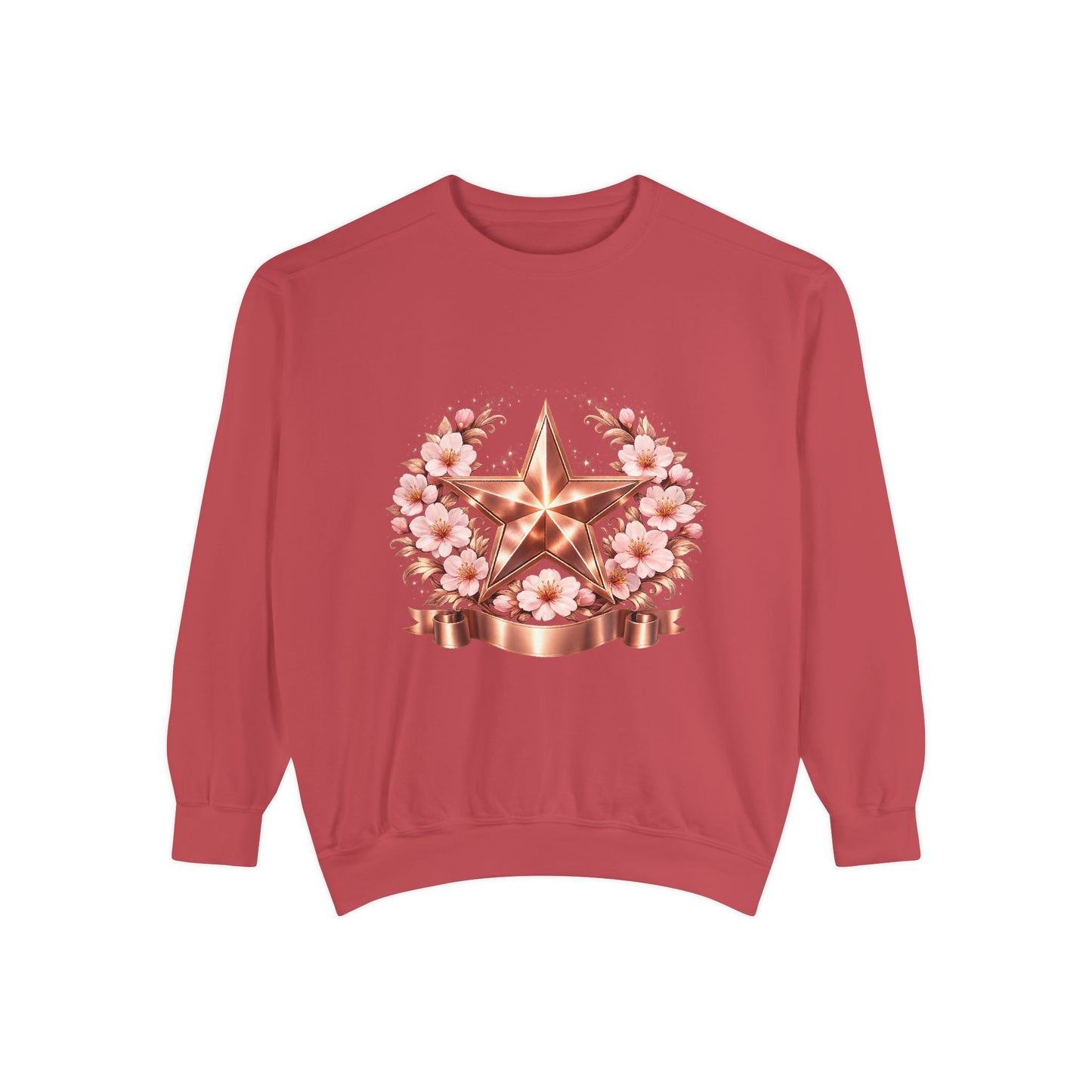 Rose Gold Star Floral Sweatshirt