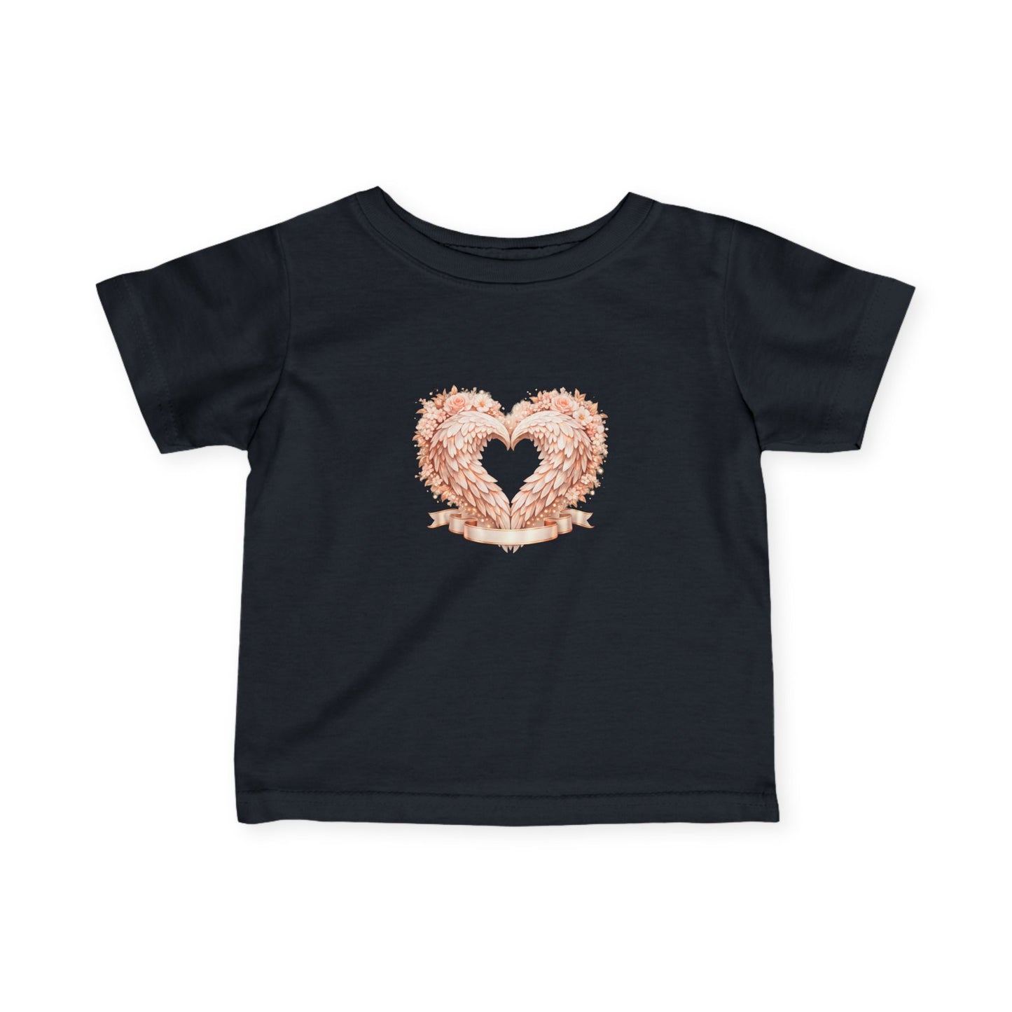 Infant Tee — Rose Gold Floral Heart Baby Shirt