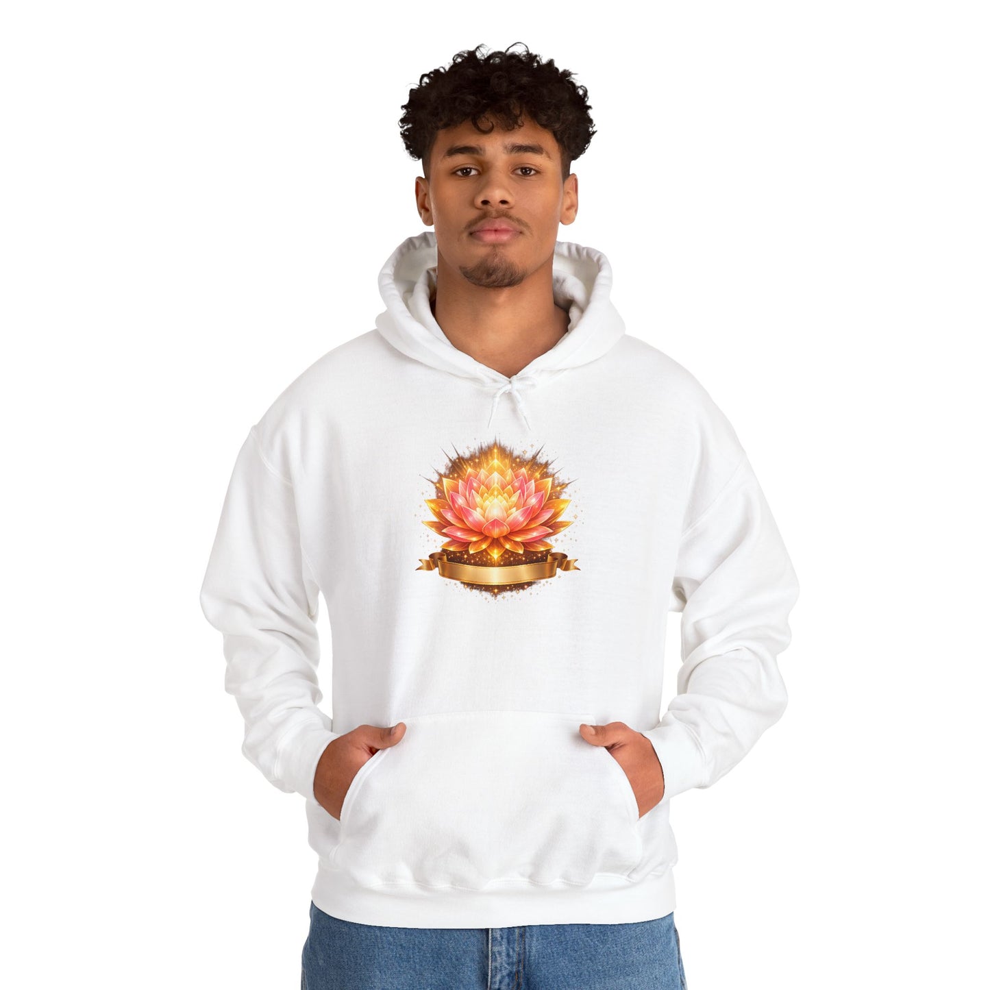 Lotus Meditation Hoodie — Glowing Lotus Candle Graphic Hoodie