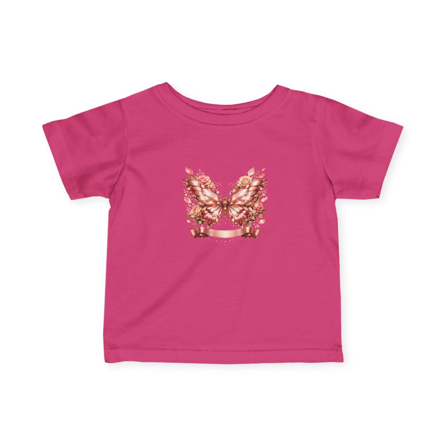 Infant Tee — Pink Floral Butterfly Wings Baby Shirt