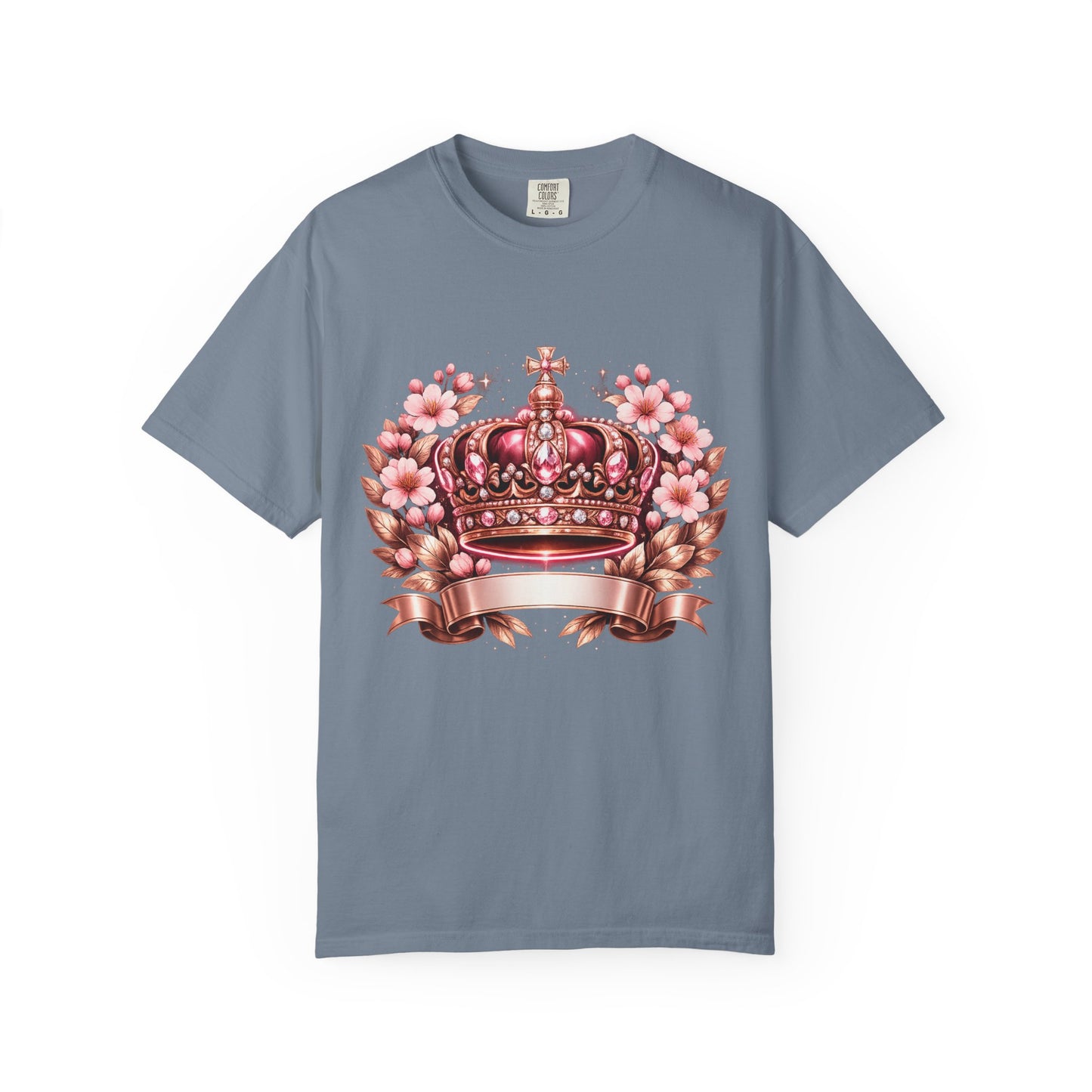 Pink Floral Crown T-Shirt — Royal Blossom Graphic Tee
