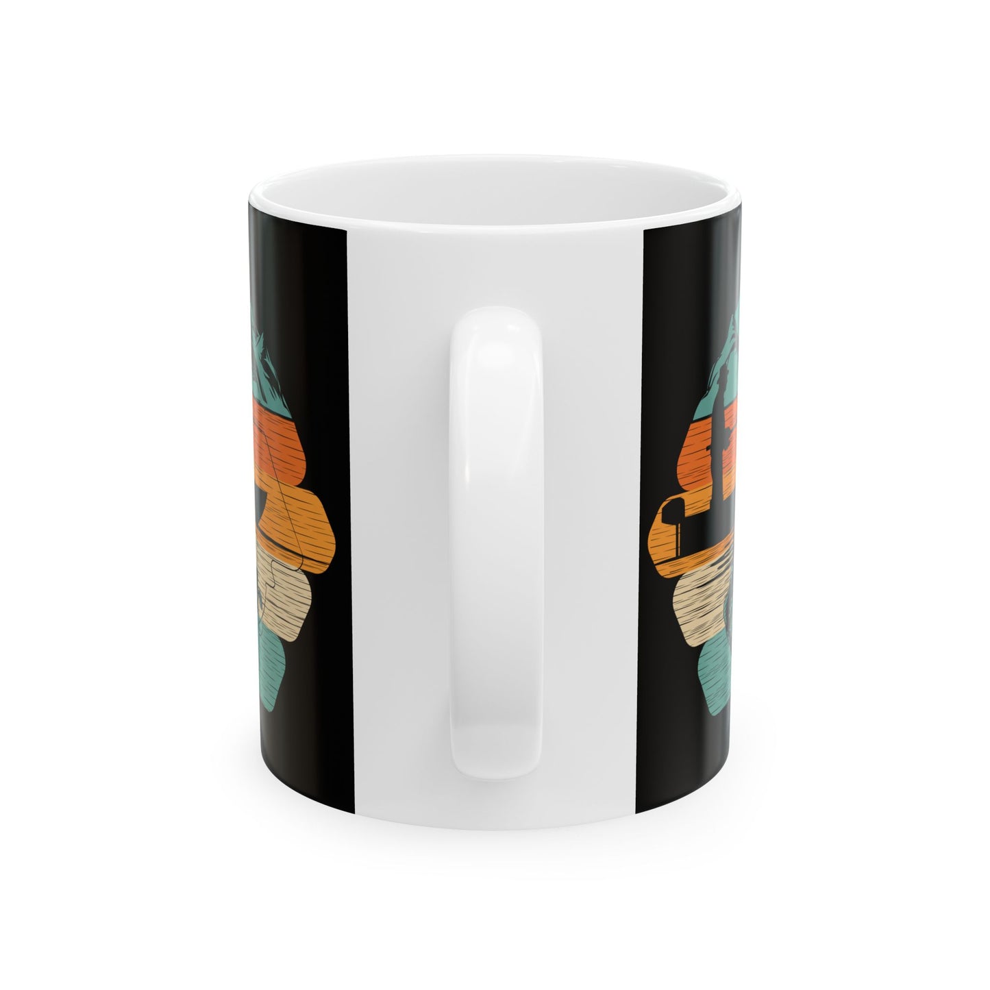 Retro Stacked Pumpkins Mug | Halloween Fall Ceramic Coffee Cup