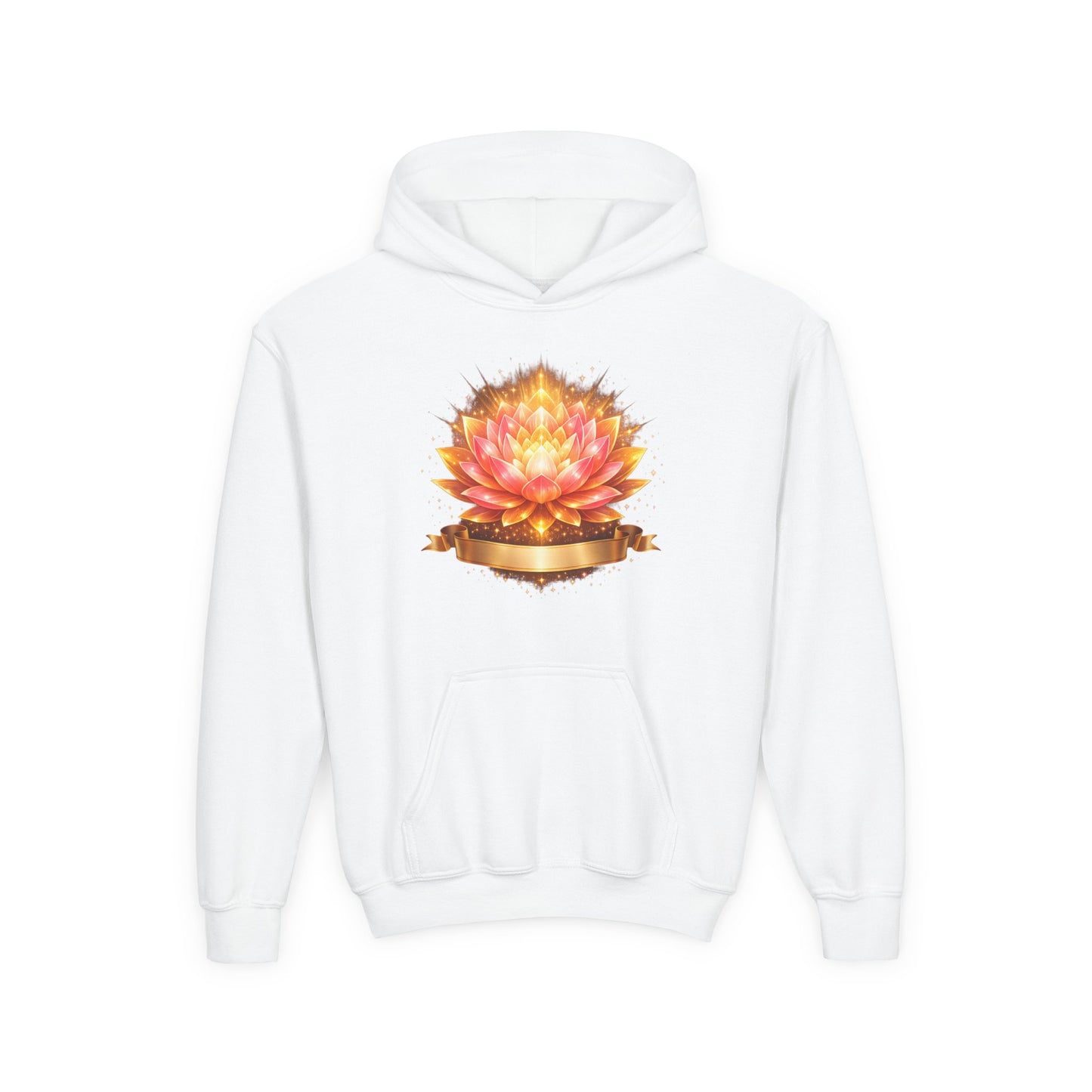 Youth Hoodie — Golden Lotus Meditation Graphic