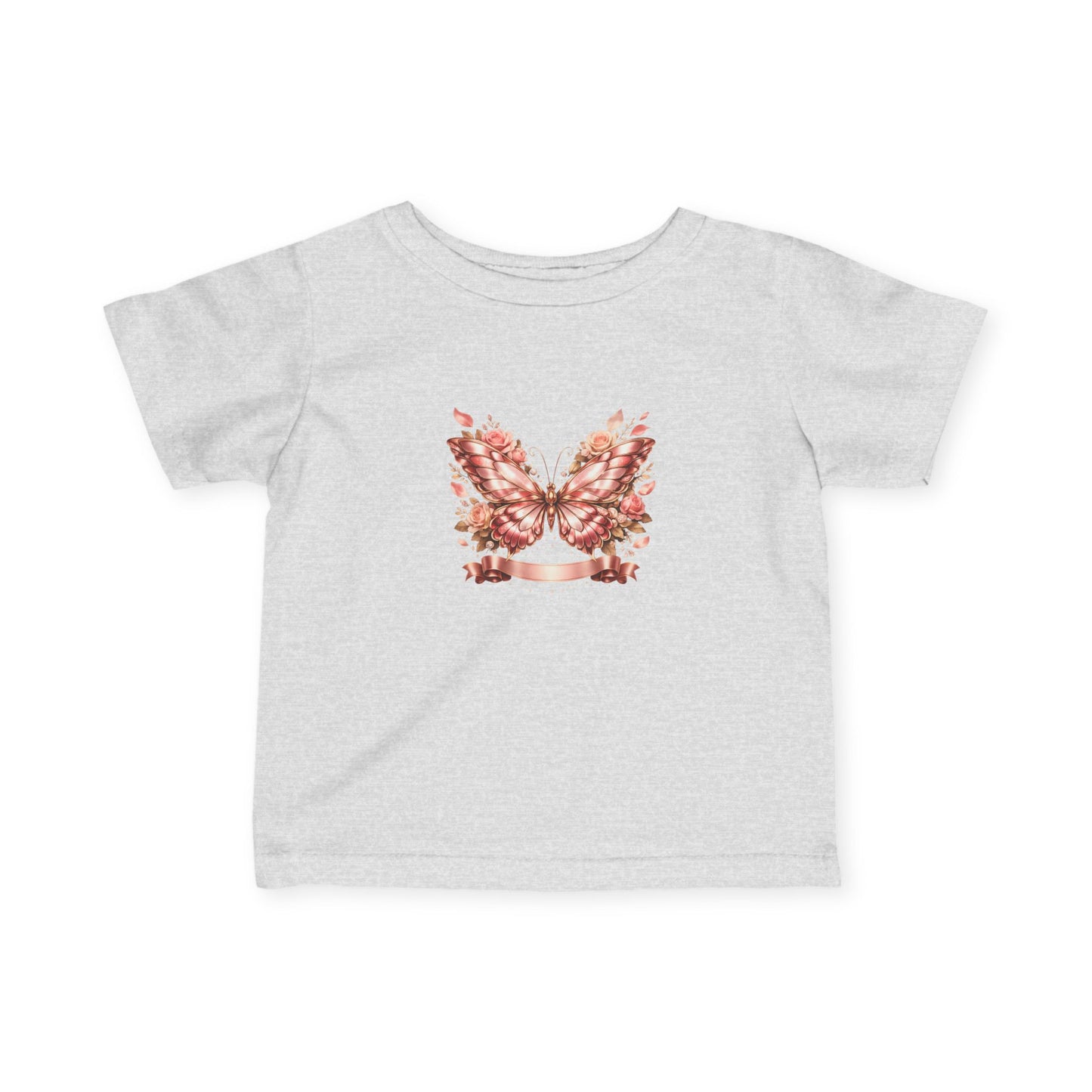Infant Tee — Pink Floral Butterfly Wings Baby Shirt