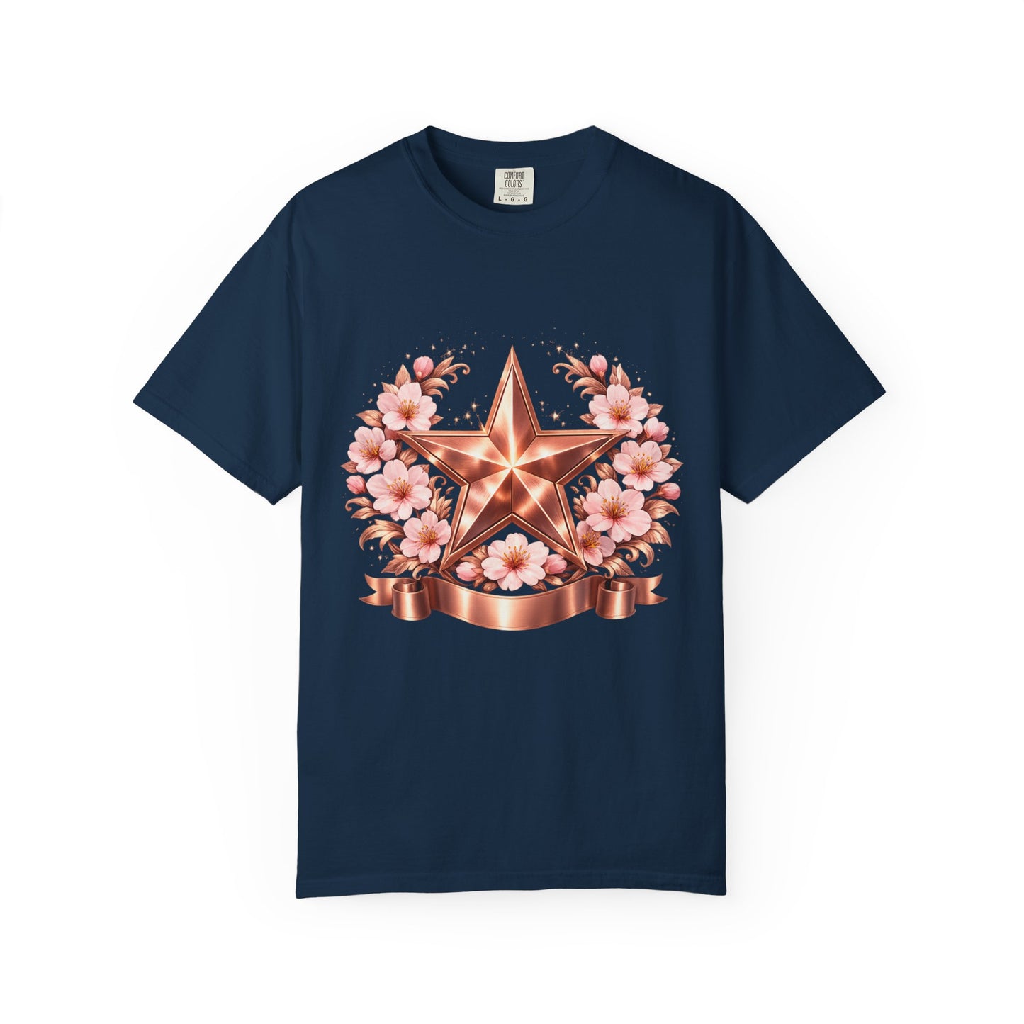 Rose Gold Floral Star T-Shirt