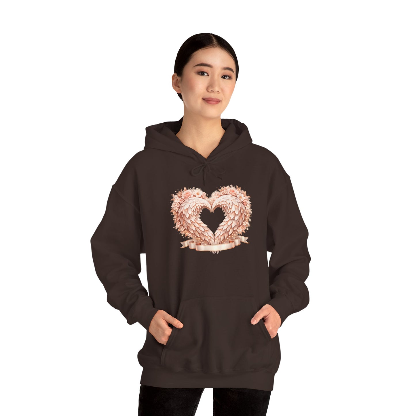 Heart Wreath Hoodie — Romantic Floral Heart Pullover for Valentine’s Day