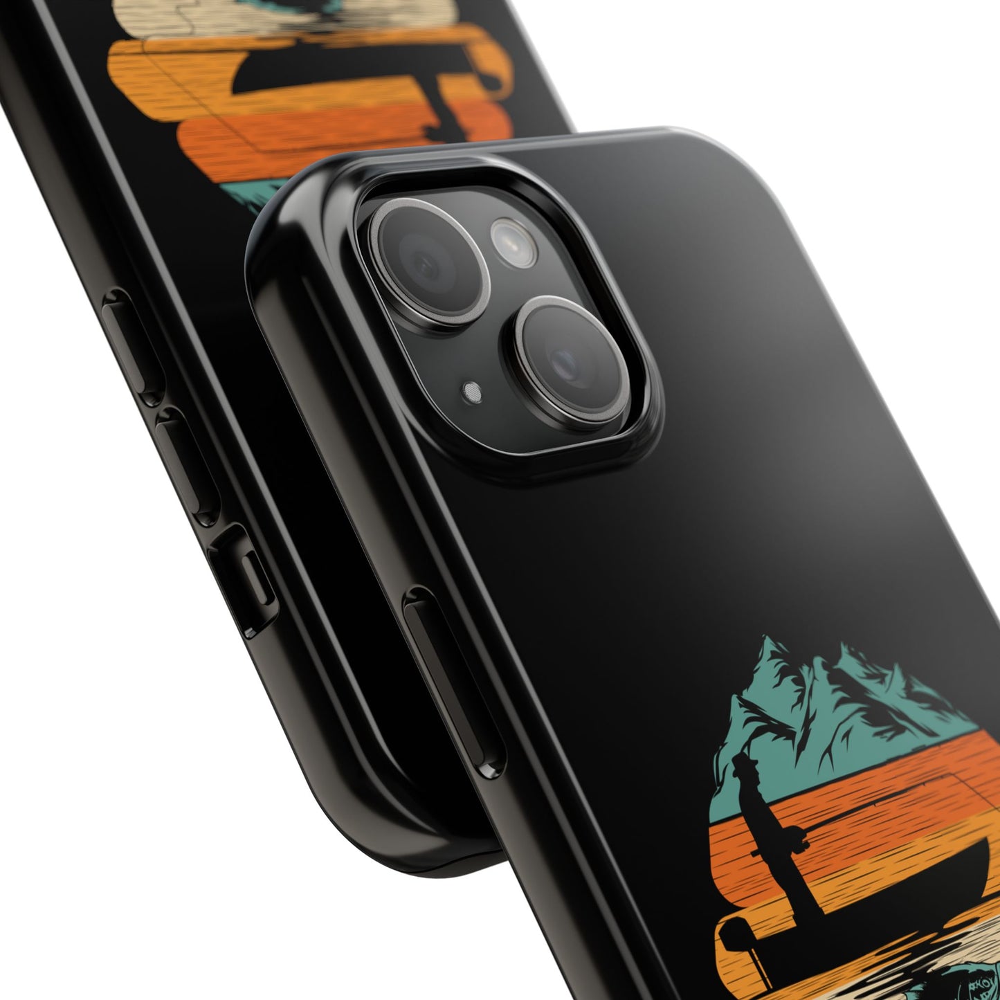 Retro Fishing Sunset Phone Case | Bass Boat Angler Design