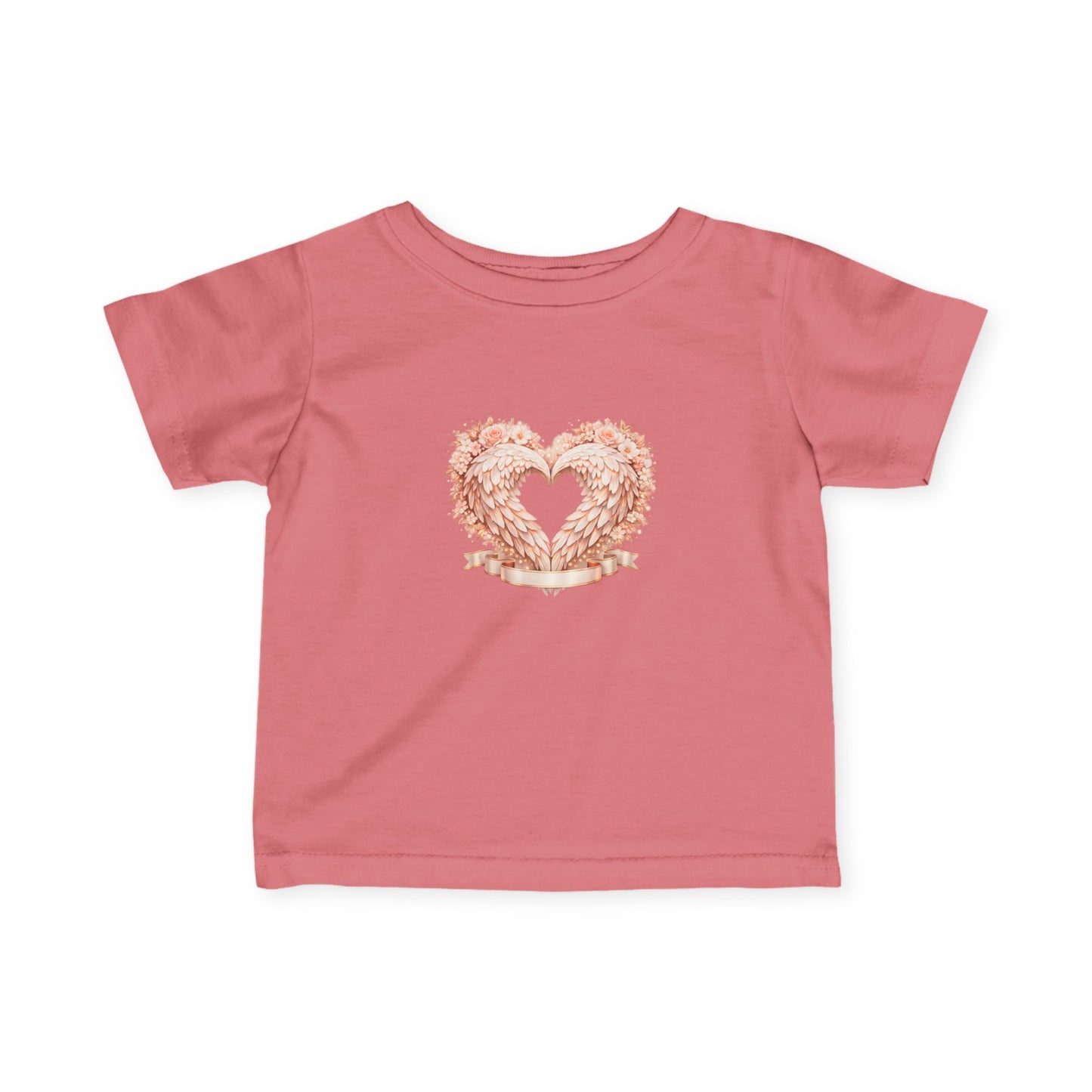 Infant Tee — Rose Gold Floral Heart Baby Shirt