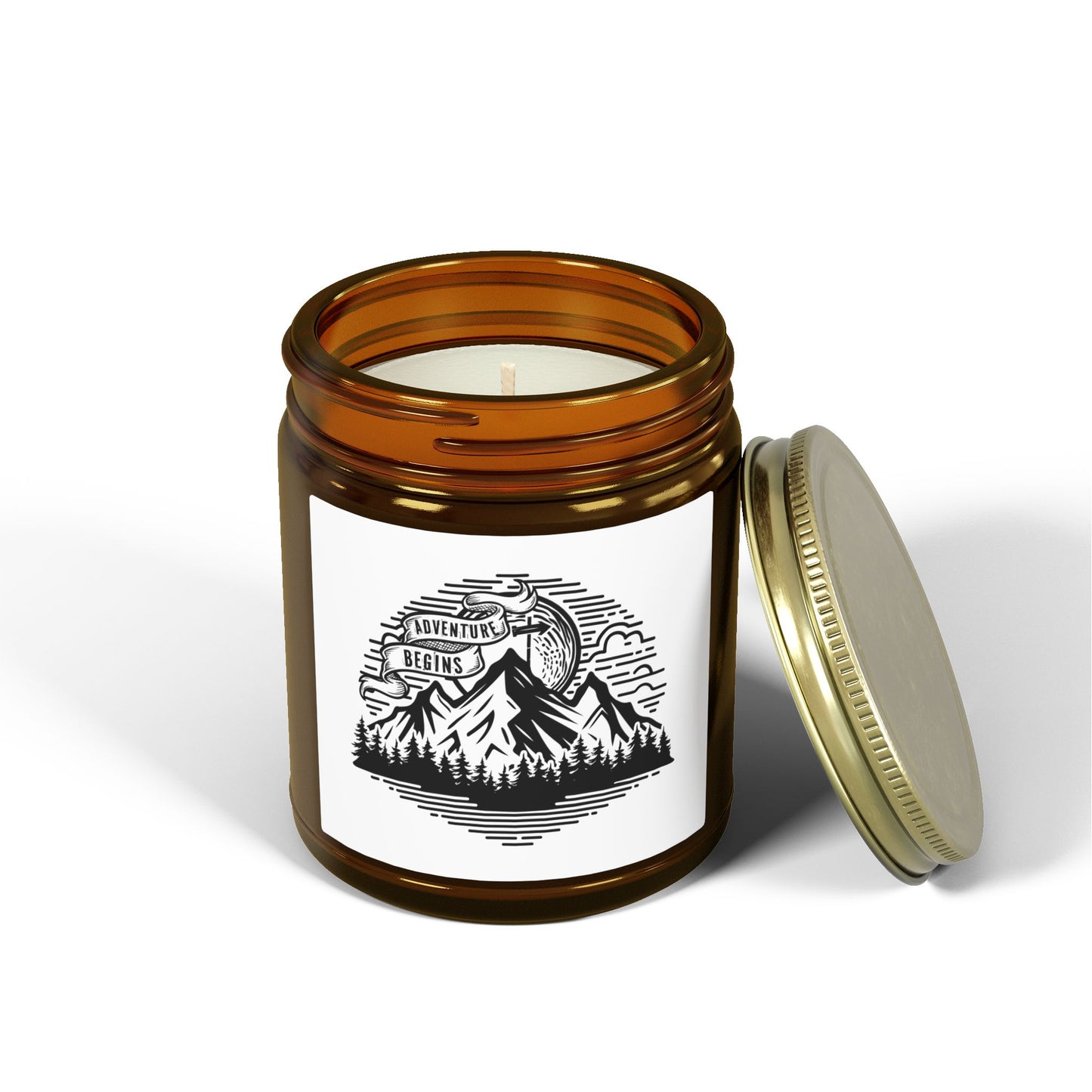 Mountain Adventure Candle Coconut Apricot Wax 4oz 9oz | Travel Illustration