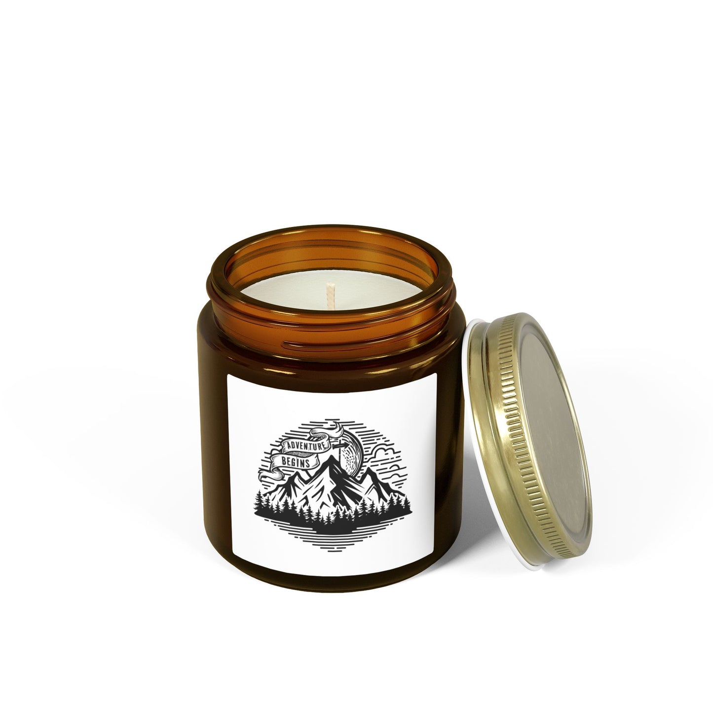 Mountain Adventure Candle Coconut Apricot Wax 4oz 9oz | Travel Illustration