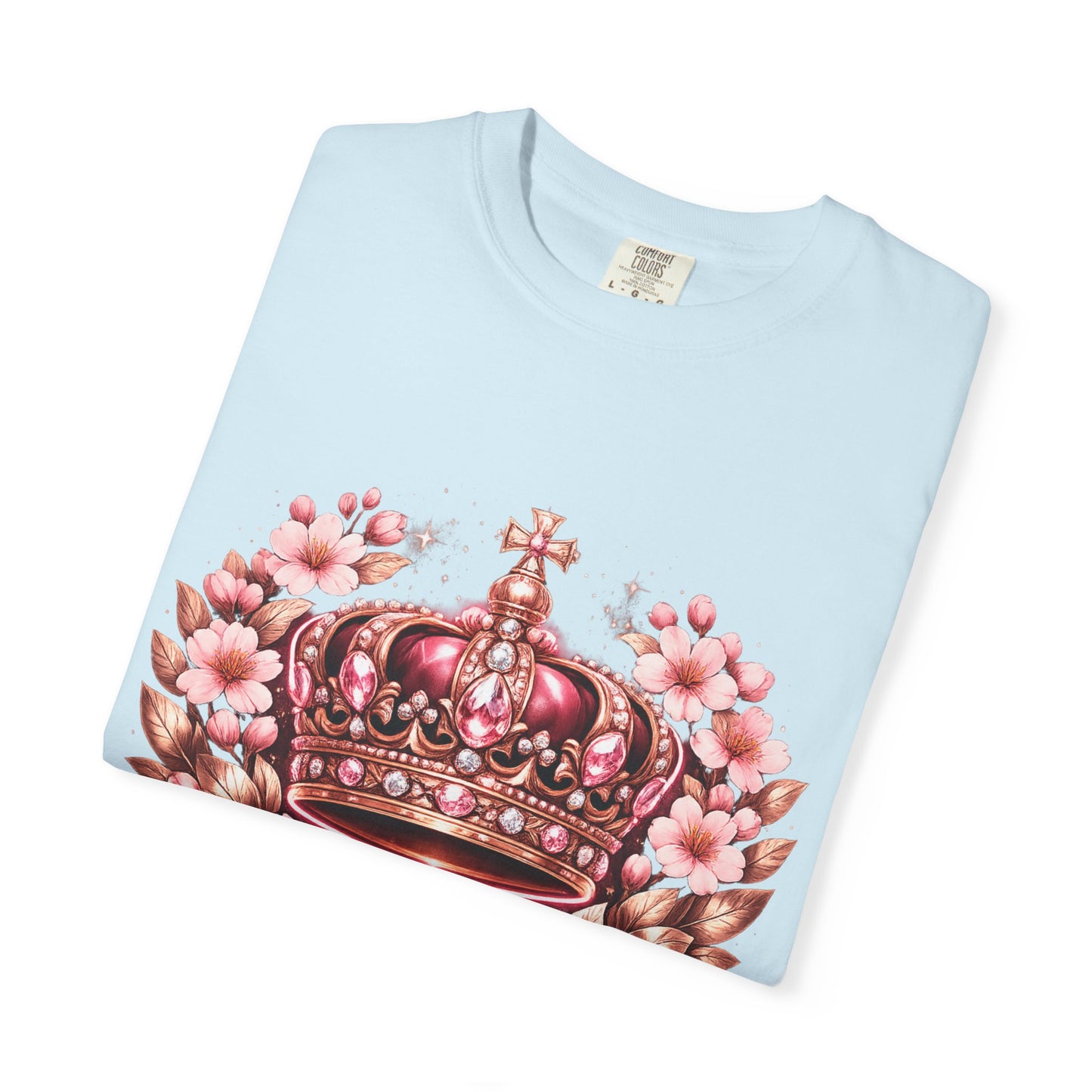 Pink Floral Crown T-Shirt — Royal Blossom Graphic Tee