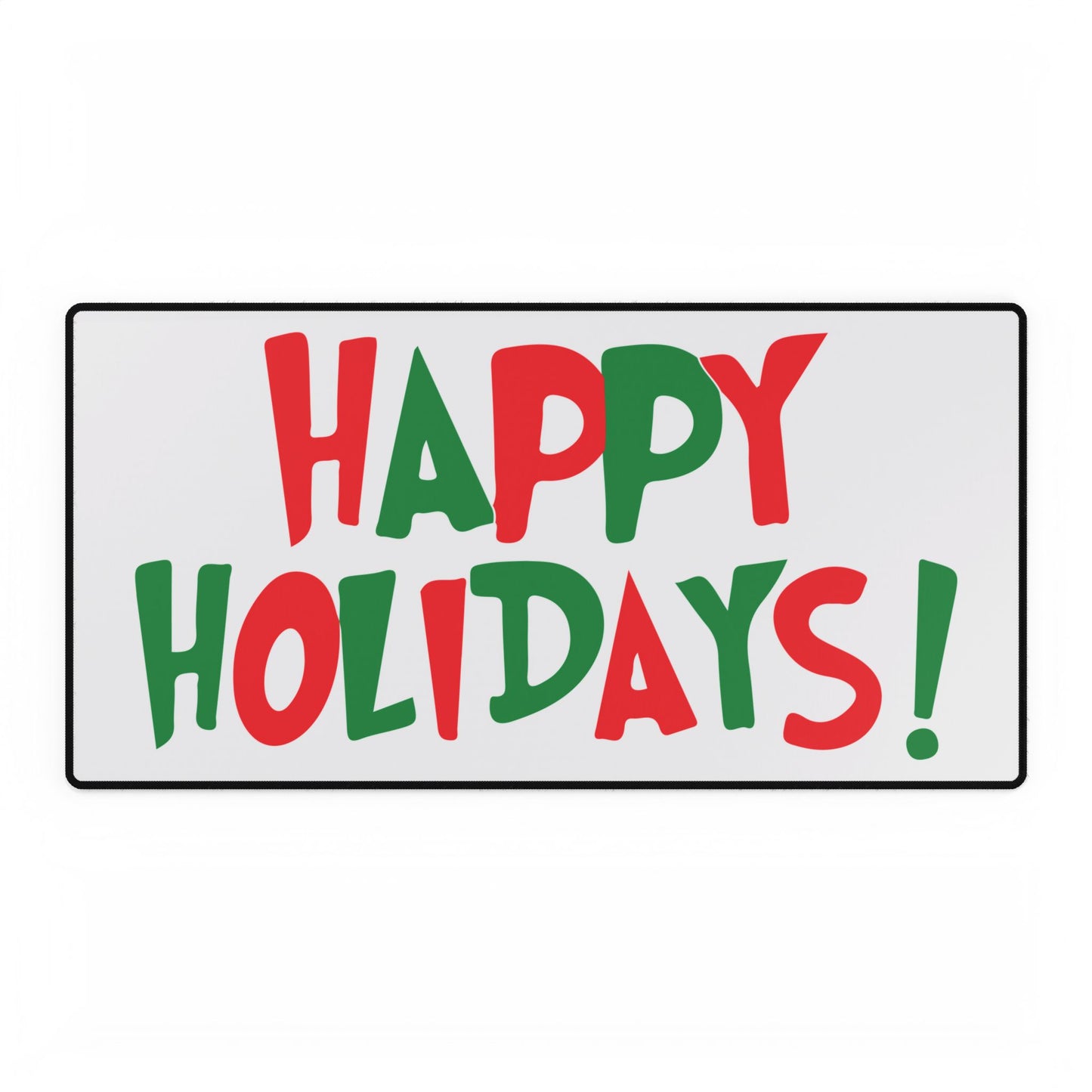 Happy Holidays! Desk Mat | Holiday Script, Red & Green Desk Mat