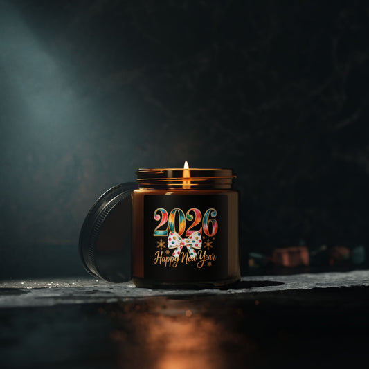2026 Happy New Year Candle | Amber Jar Soy Candle