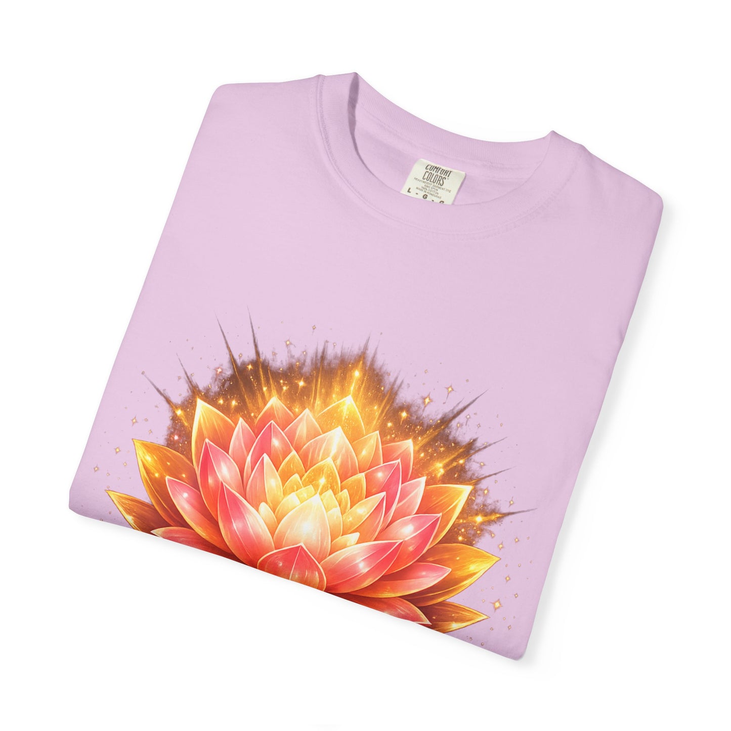 Lotus Bloom Graphic T-Shirt — Golden Floral Mandala Tee