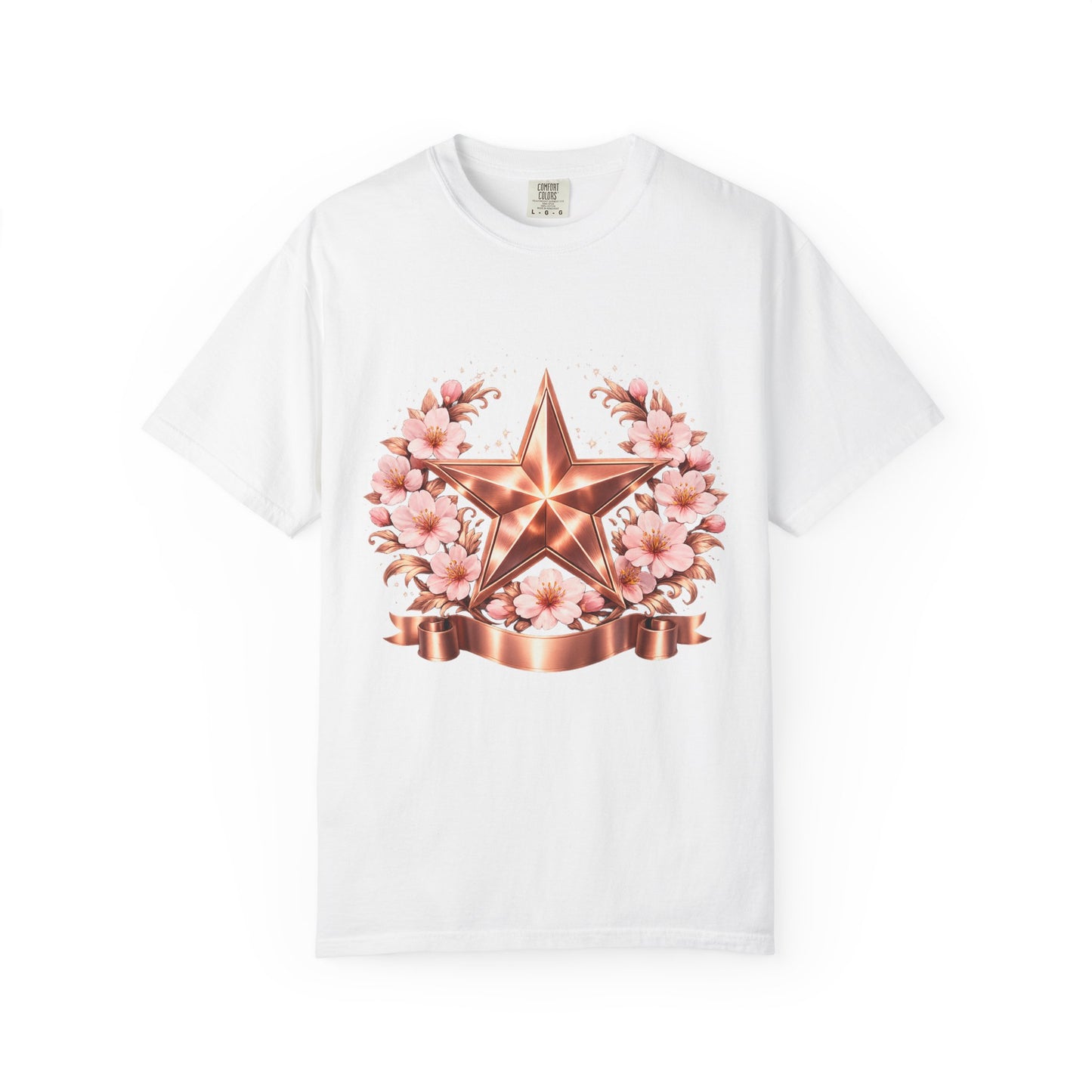 Rose Gold Floral Star T-Shirt