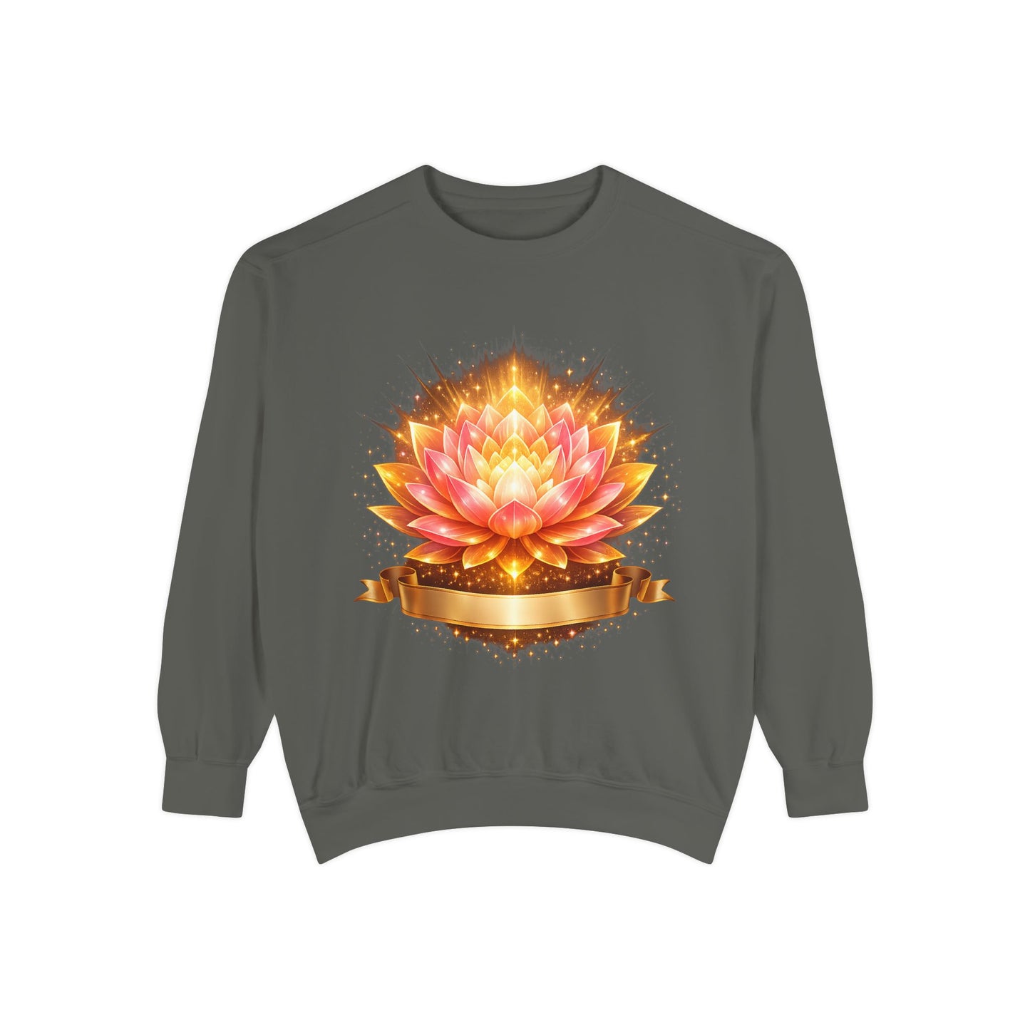 Lotus Glow Sweatshirt — Golden Floral Chakra Crewneck