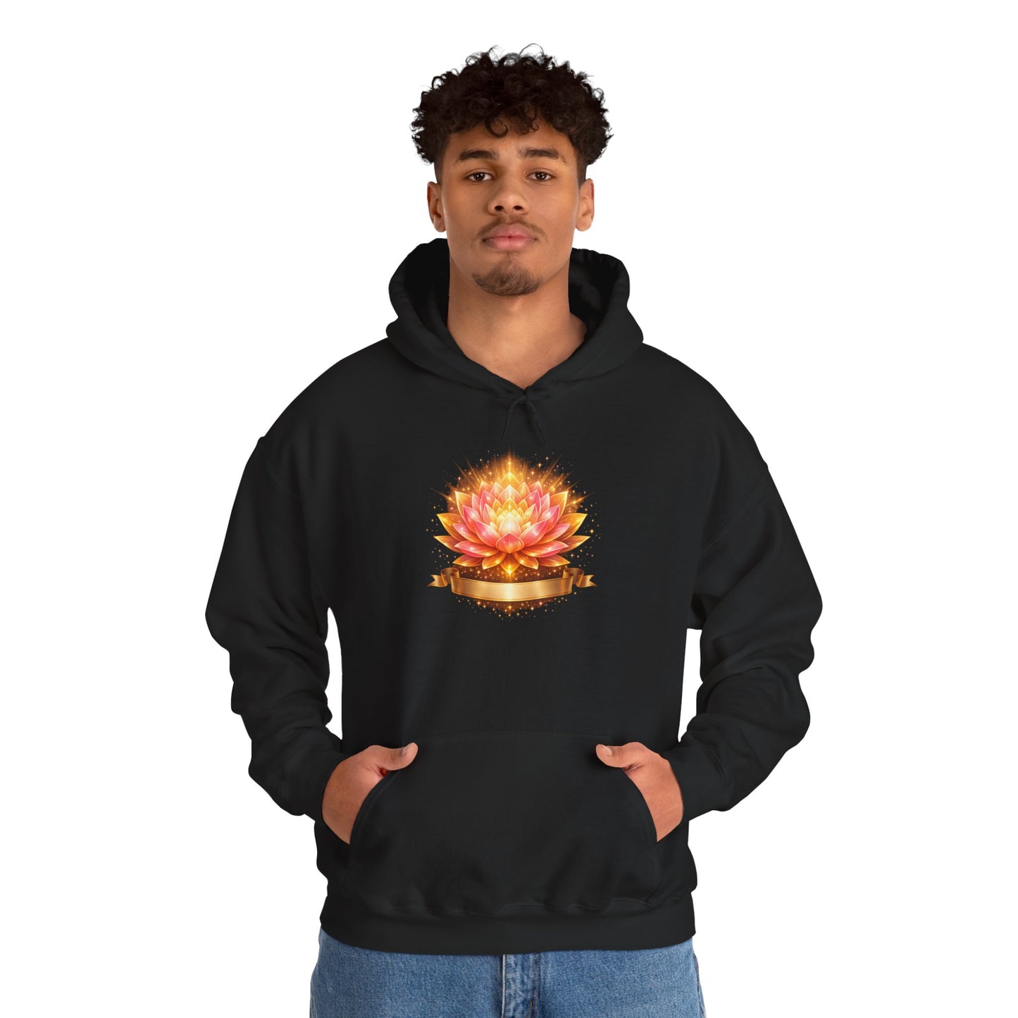 Lotus Meditation Hoodie — Glowing Lotus Candle Graphic Hoodie