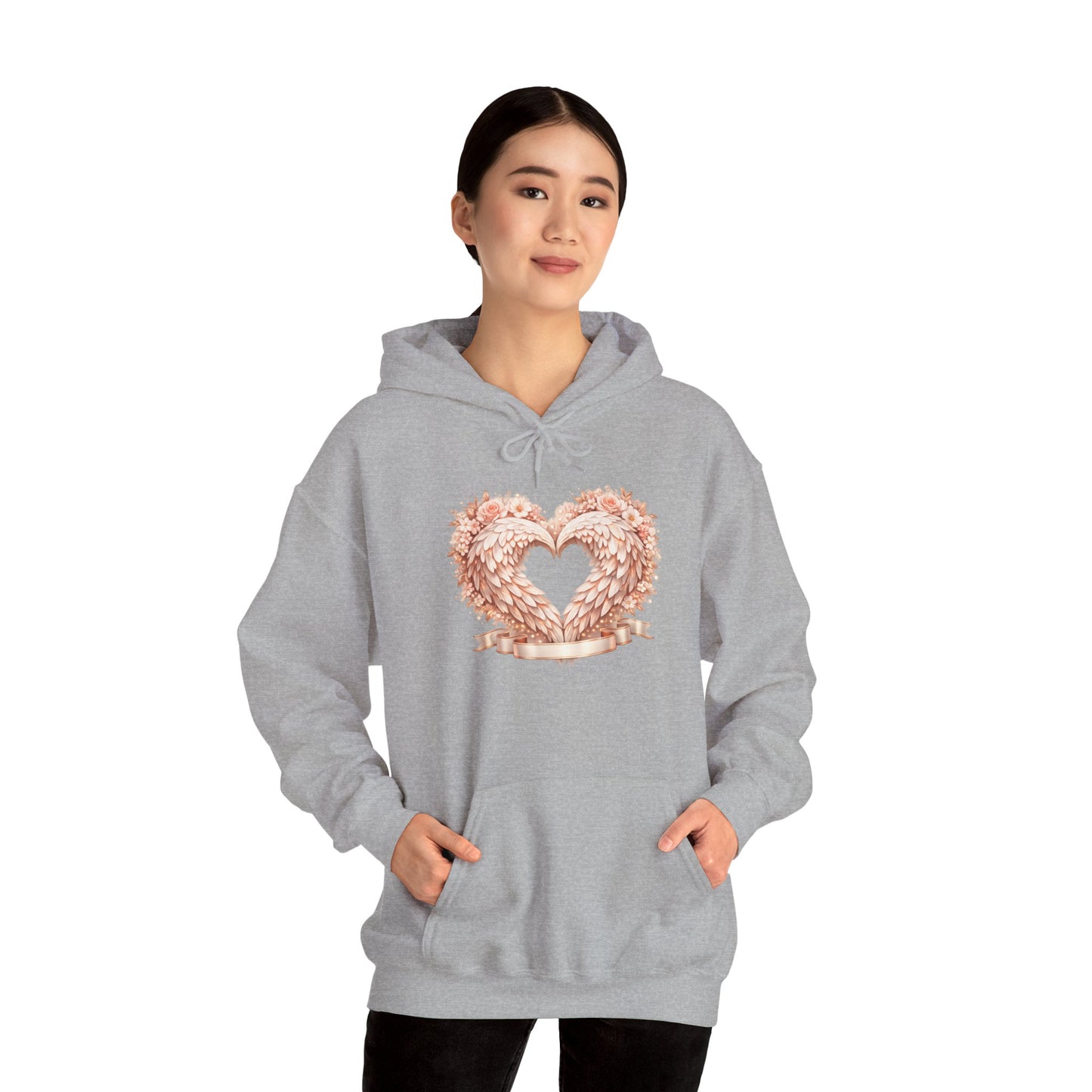 Heart Wreath Hoodie — Romantic Floral Heart Pullover for Valentine’s Day