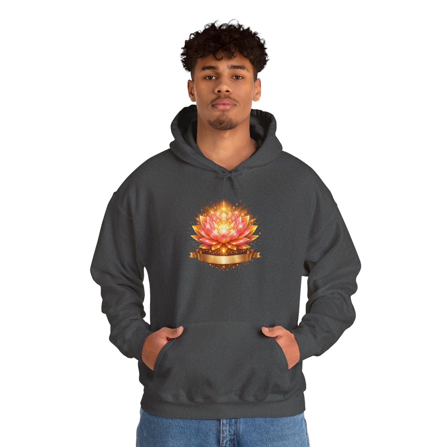 Lotus Meditation Hoodie — Glowing Lotus Candle Graphic Hoodie