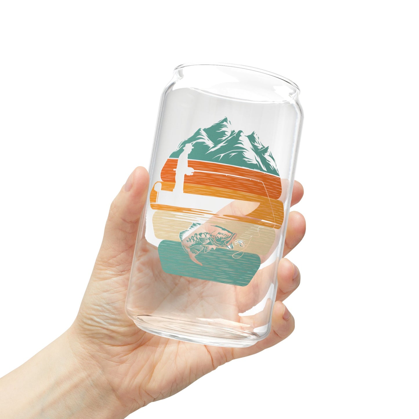 Retro Sunset Mountain Sipper Glass | 16oz