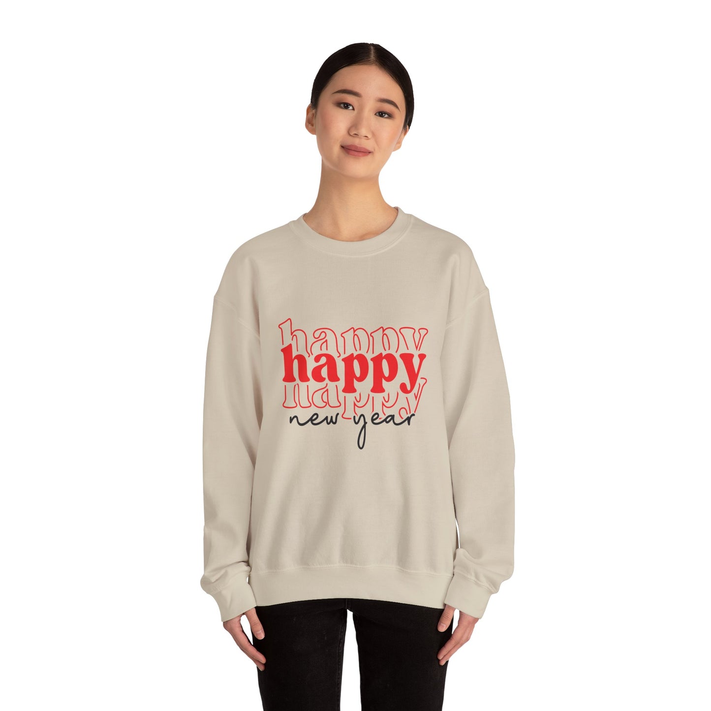 Happy New Year sweatshirt | Holiday New Year typography crewneck