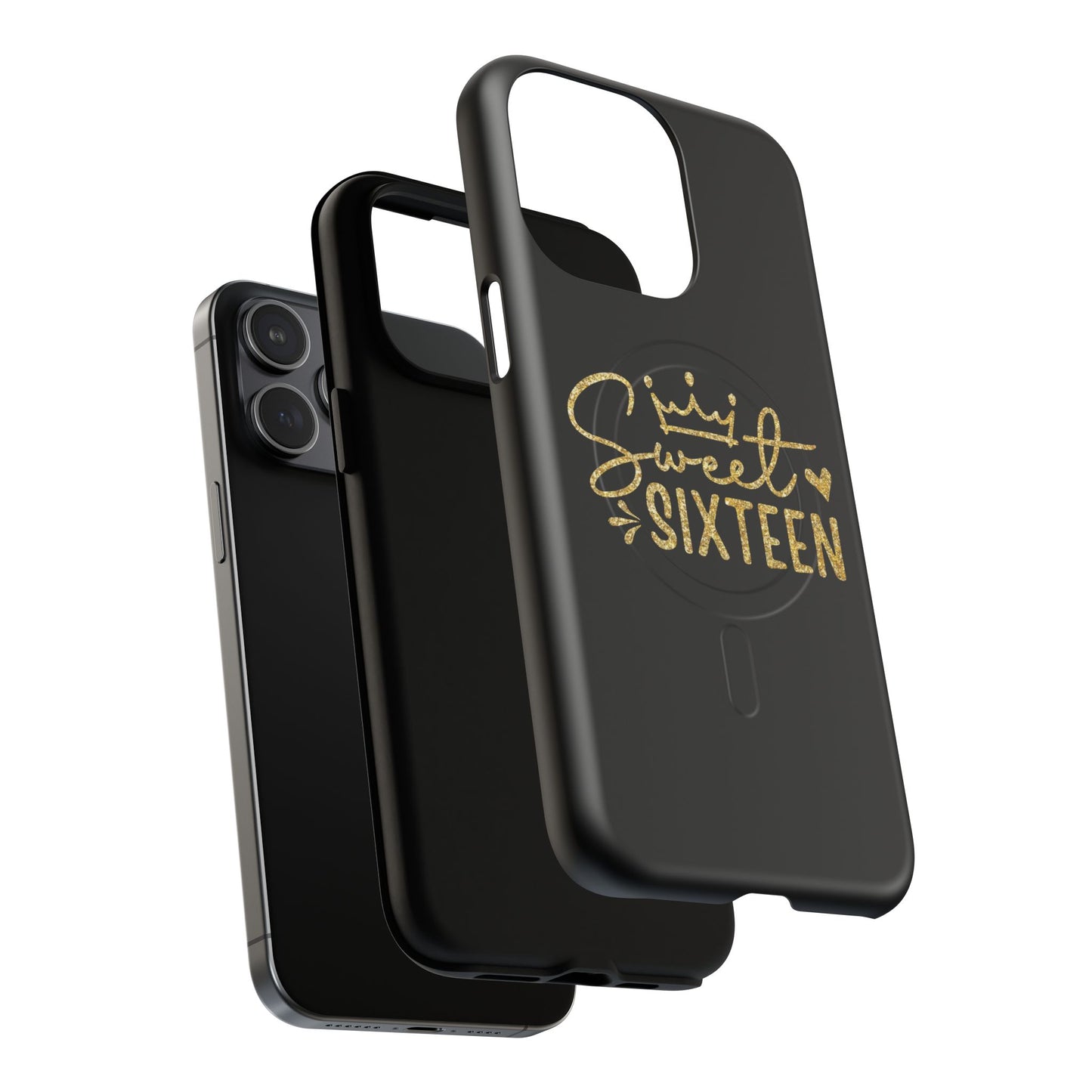 Sweet Sixteen phone case | Tough Magnetic Case, gold script design