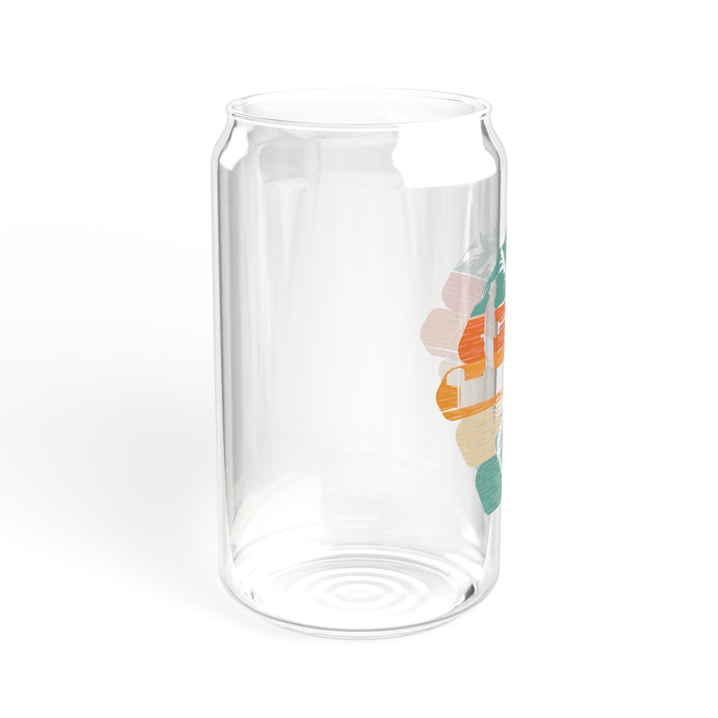 Retro Sunset Mountain Sipper Glass | 16oz