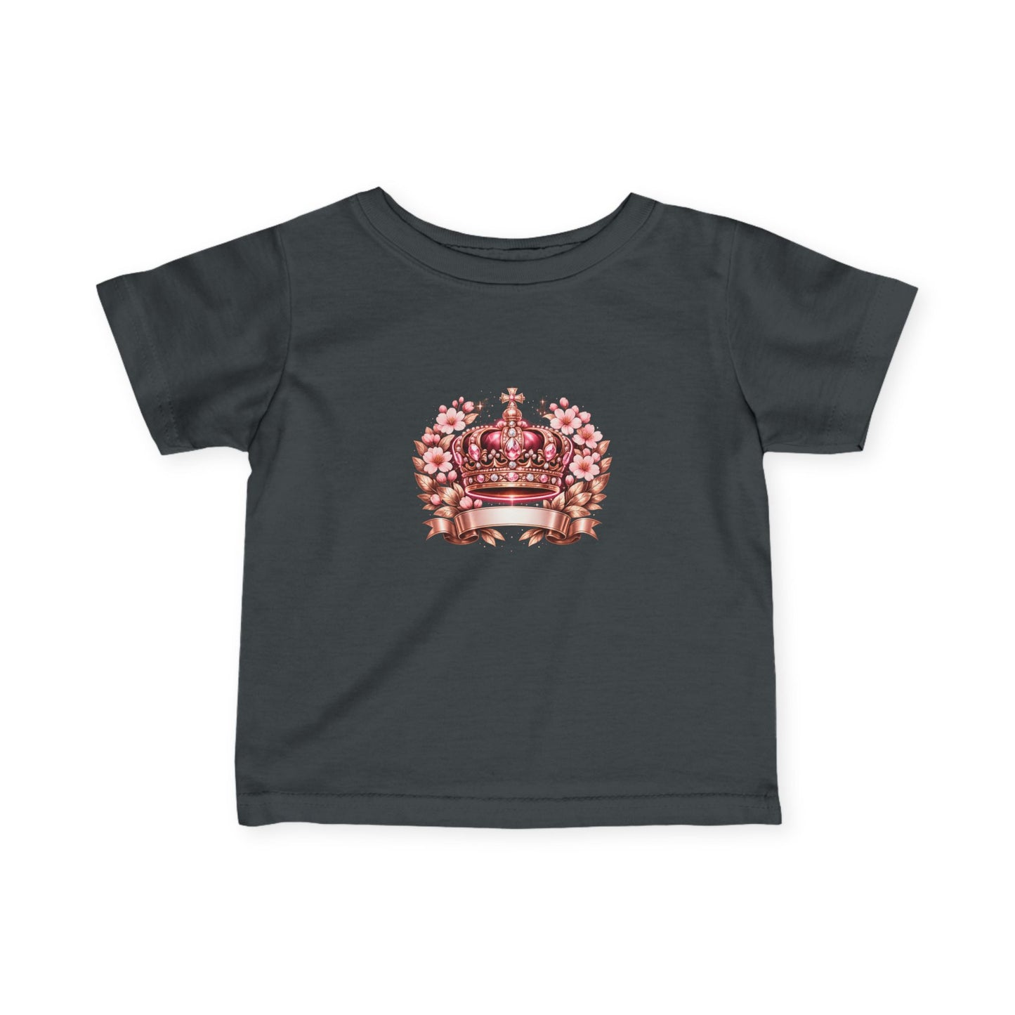 Infant Tee — Pink Floral Crown Baby Shirt