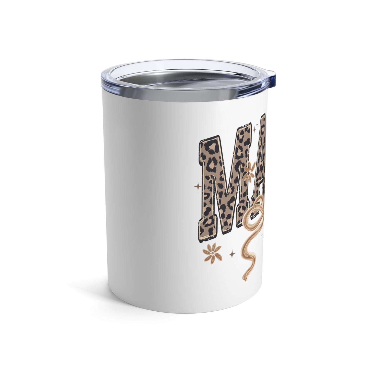 Mama Leopard Print Bow tumbler | 10oz stainless steel insulated