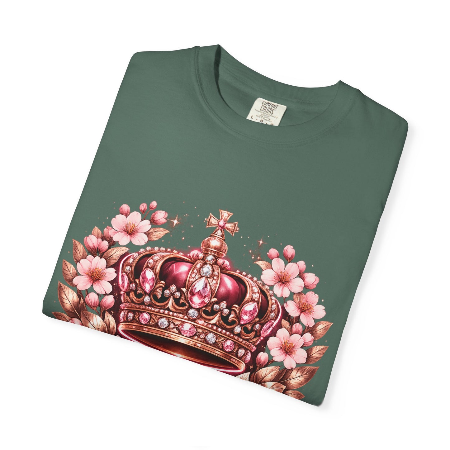 Pink Floral Crown T-Shirt — Royal Blossom Graphic Tee
