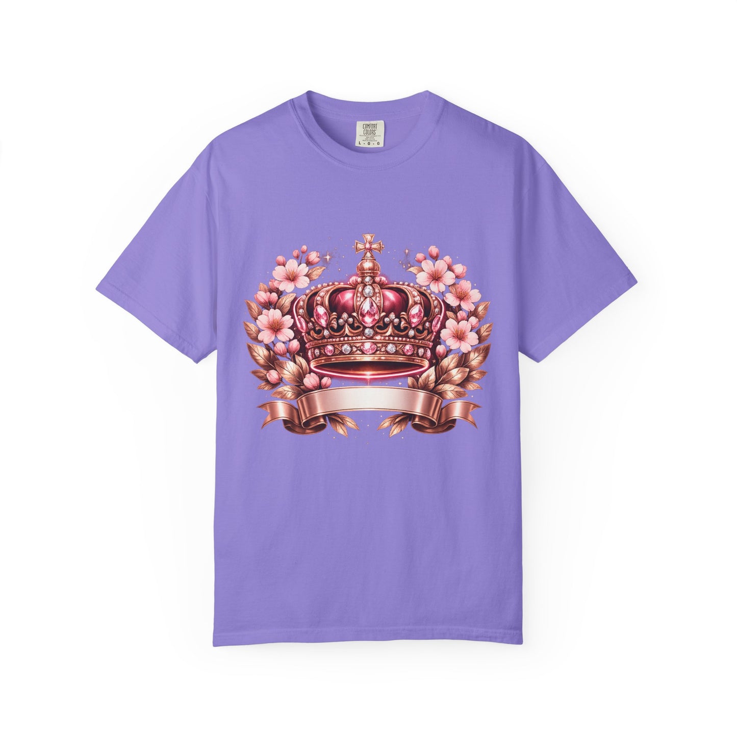 Pink Floral Crown T-Shirt — Royal Blossom Graphic Tee