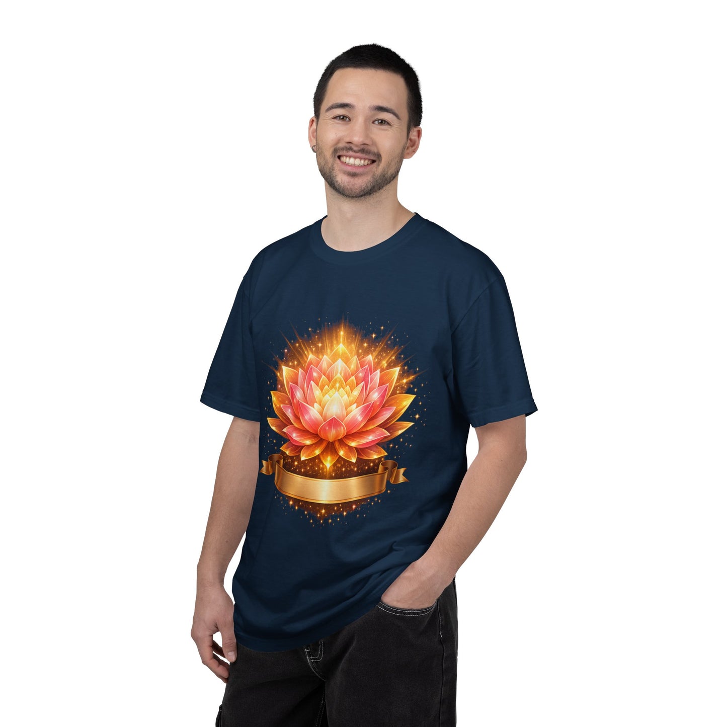Lotus Bloom Graphic T-Shirt — Golden Floral Mandala Tee