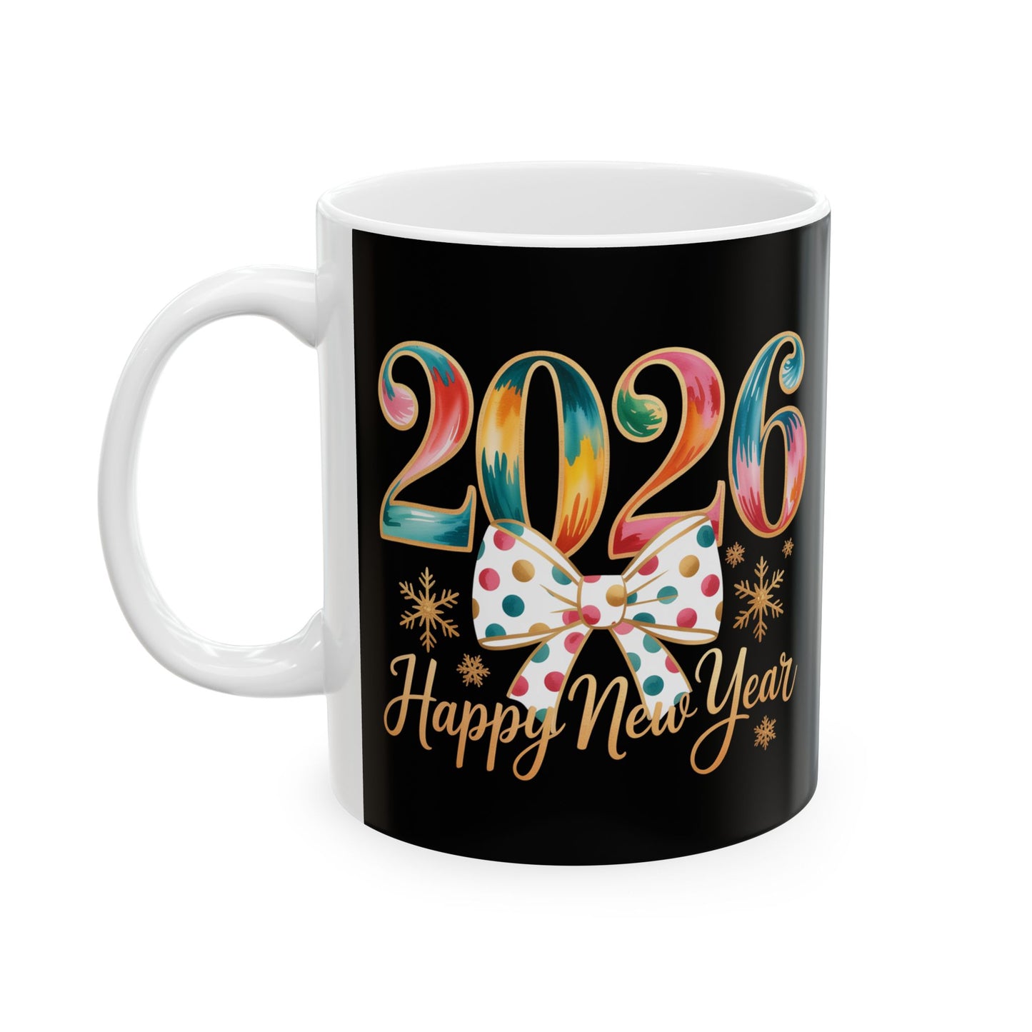 2026 Colorful Numbers Happy New Year Mug | New Year Celebration Ceramic Mug