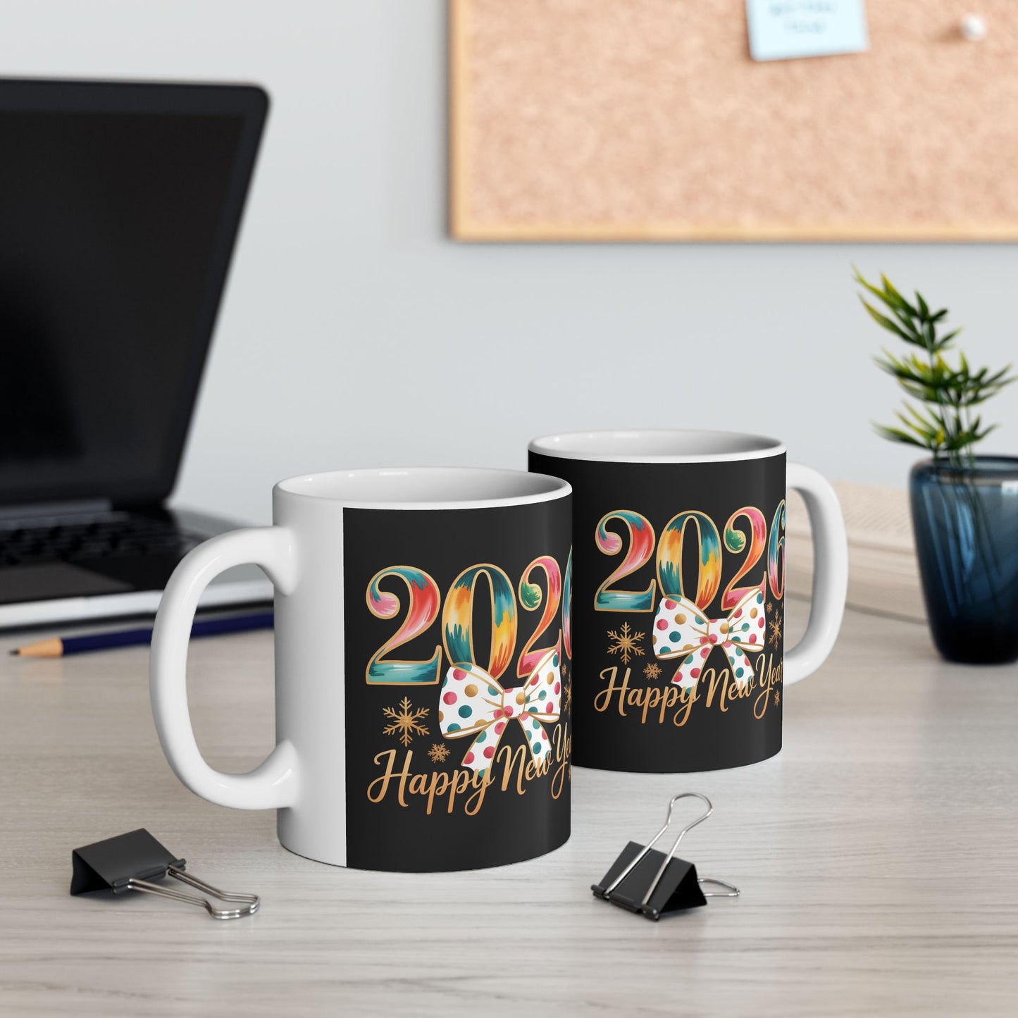 2026 Colorful Numbers Happy New Year Mug | New Year Celebration Ceramic Mug