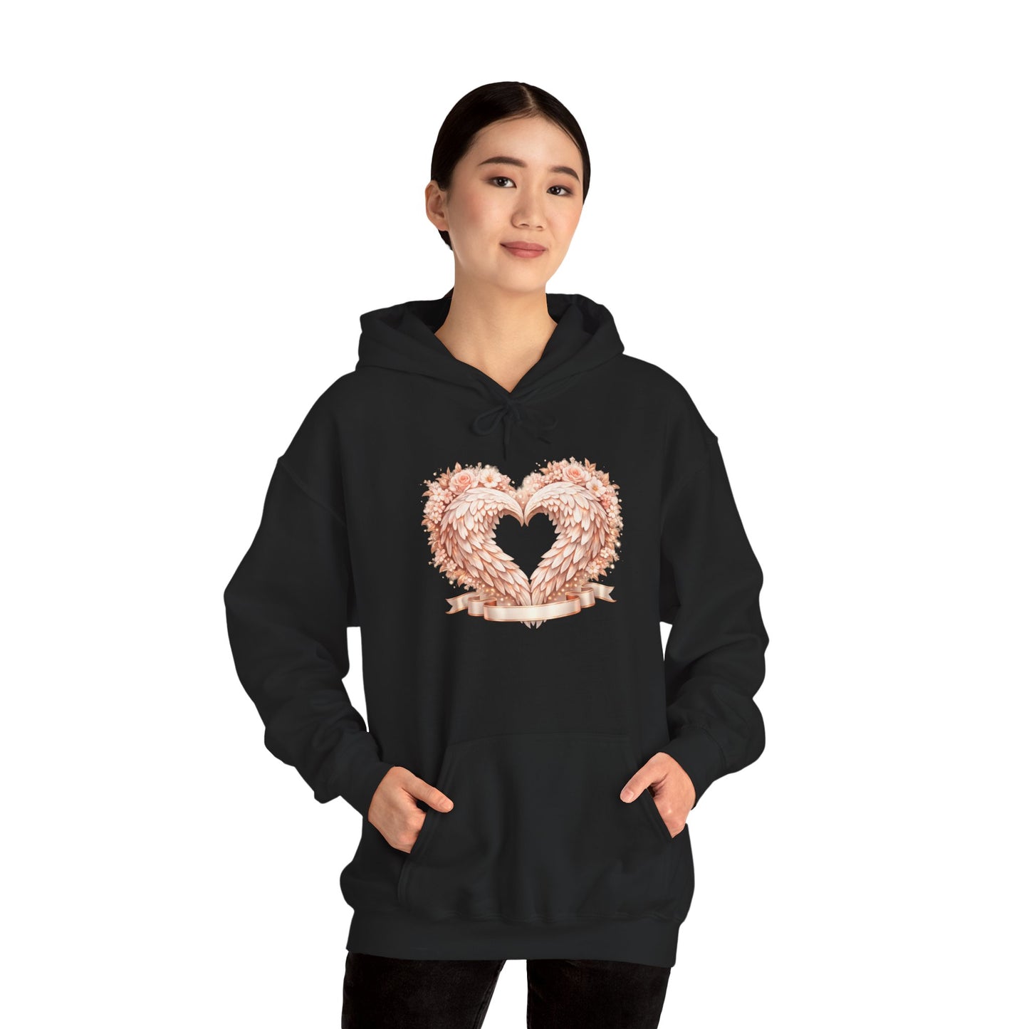 Heart Wreath Hoodie — Romantic Floral Heart Pullover for Valentine’s Day