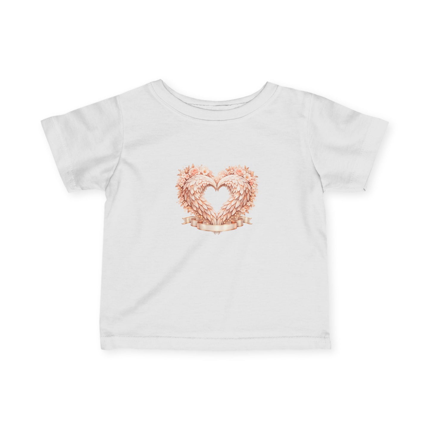 Infant Tee — Rose Gold Floral Heart Baby Shirt