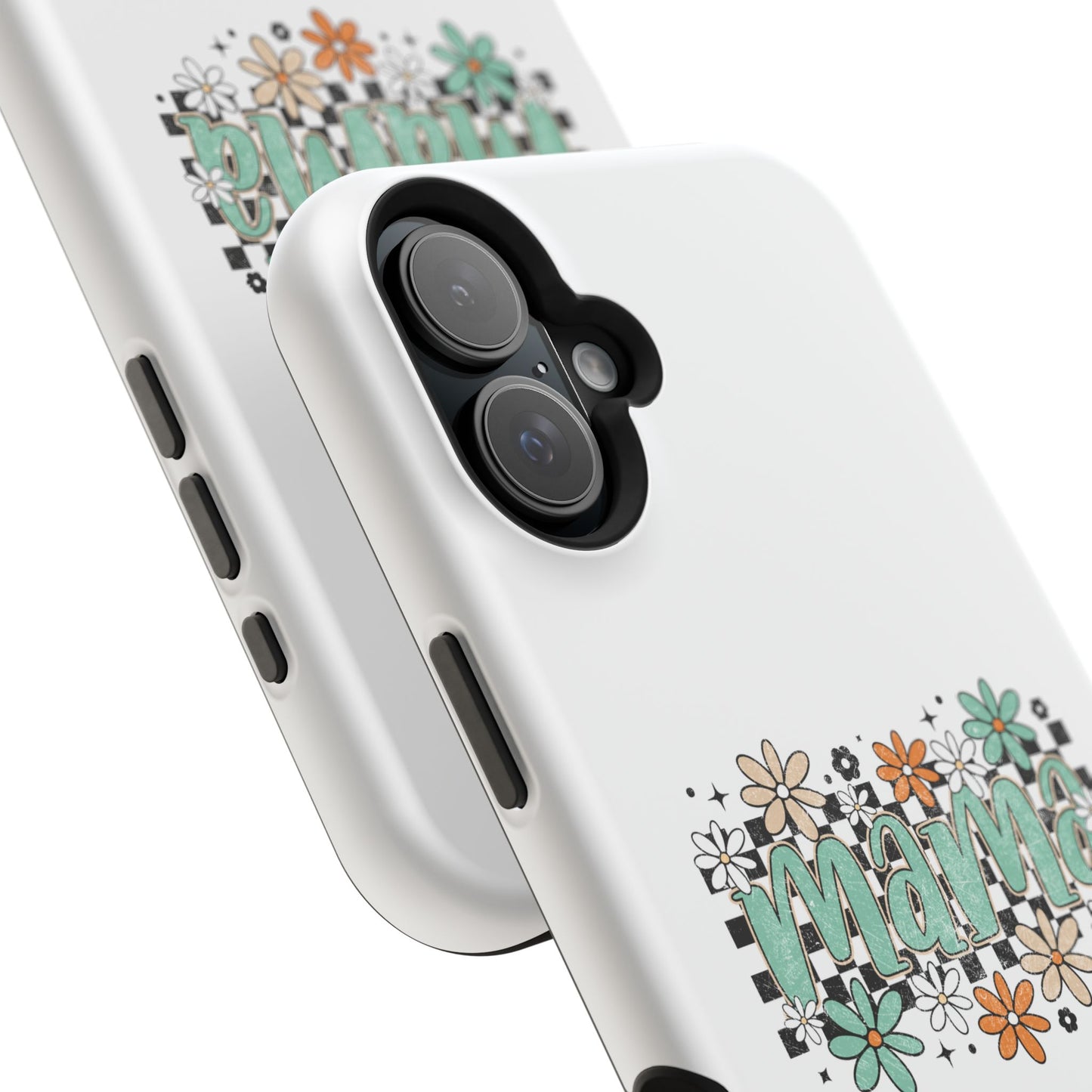 Mama floral checkerboard phone case | Magnetic impact-resistant case