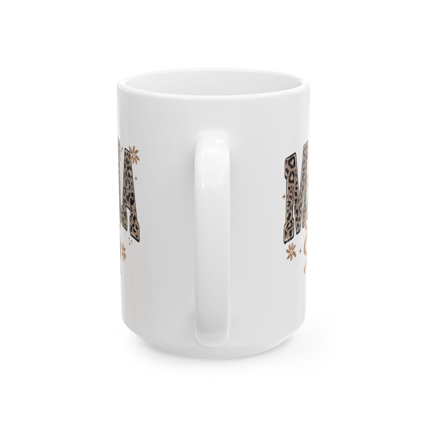 Mama Leopard Print Typography Mug | Ceramic Coffee Cup 11oz 15oz