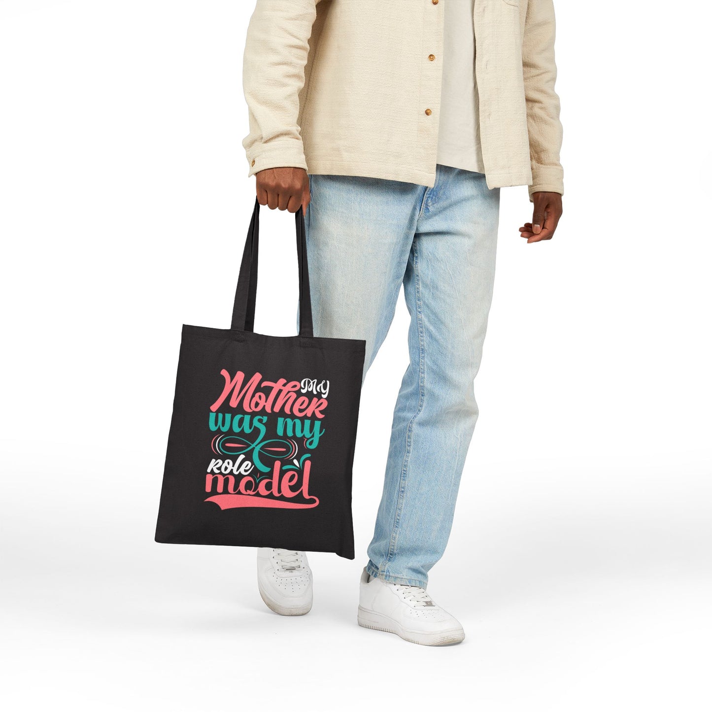 Mother Was My Model Tote Bag | Mothers Day Typography Canvas Tote