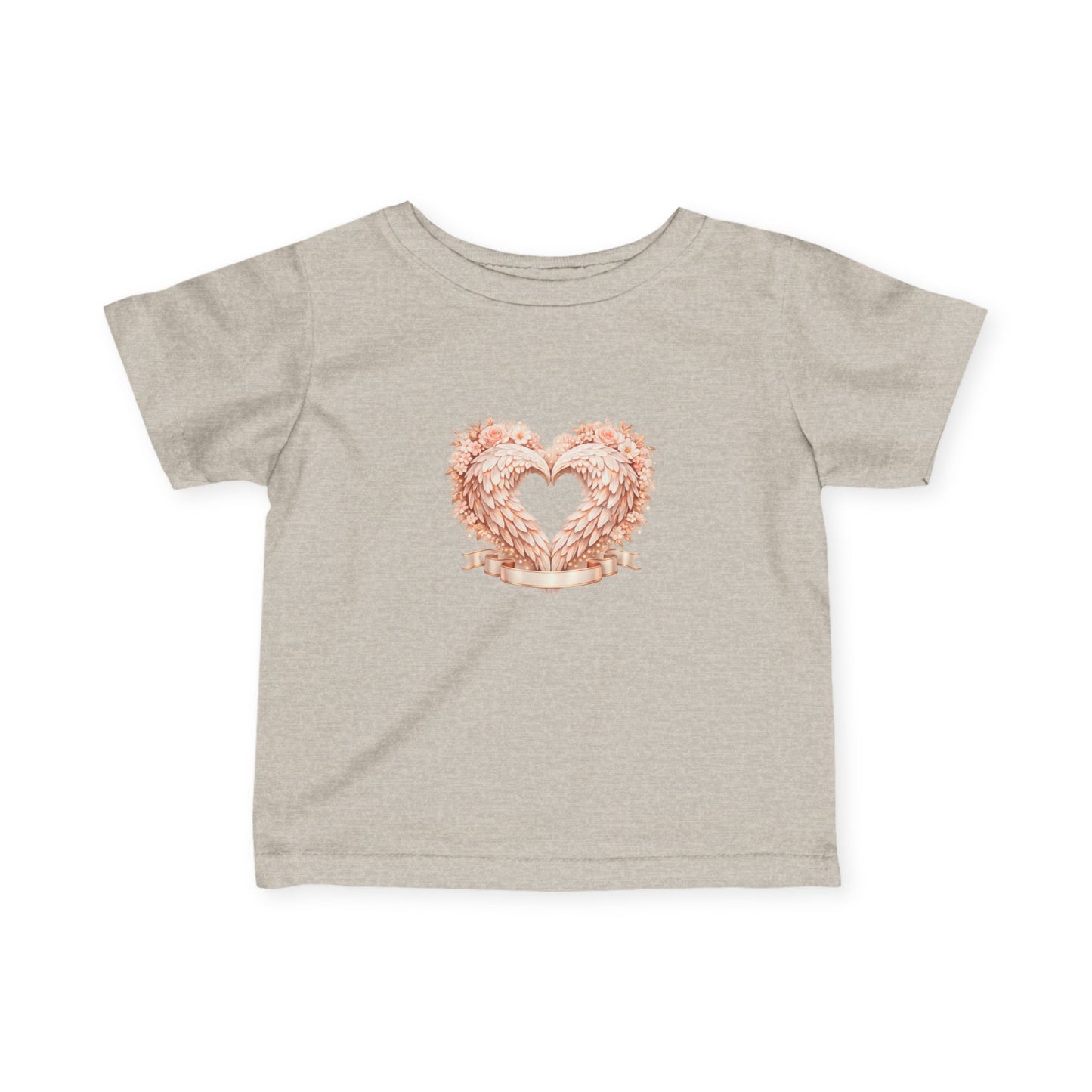 Infant Tee — Rose Gold Floral Heart Baby Shirt