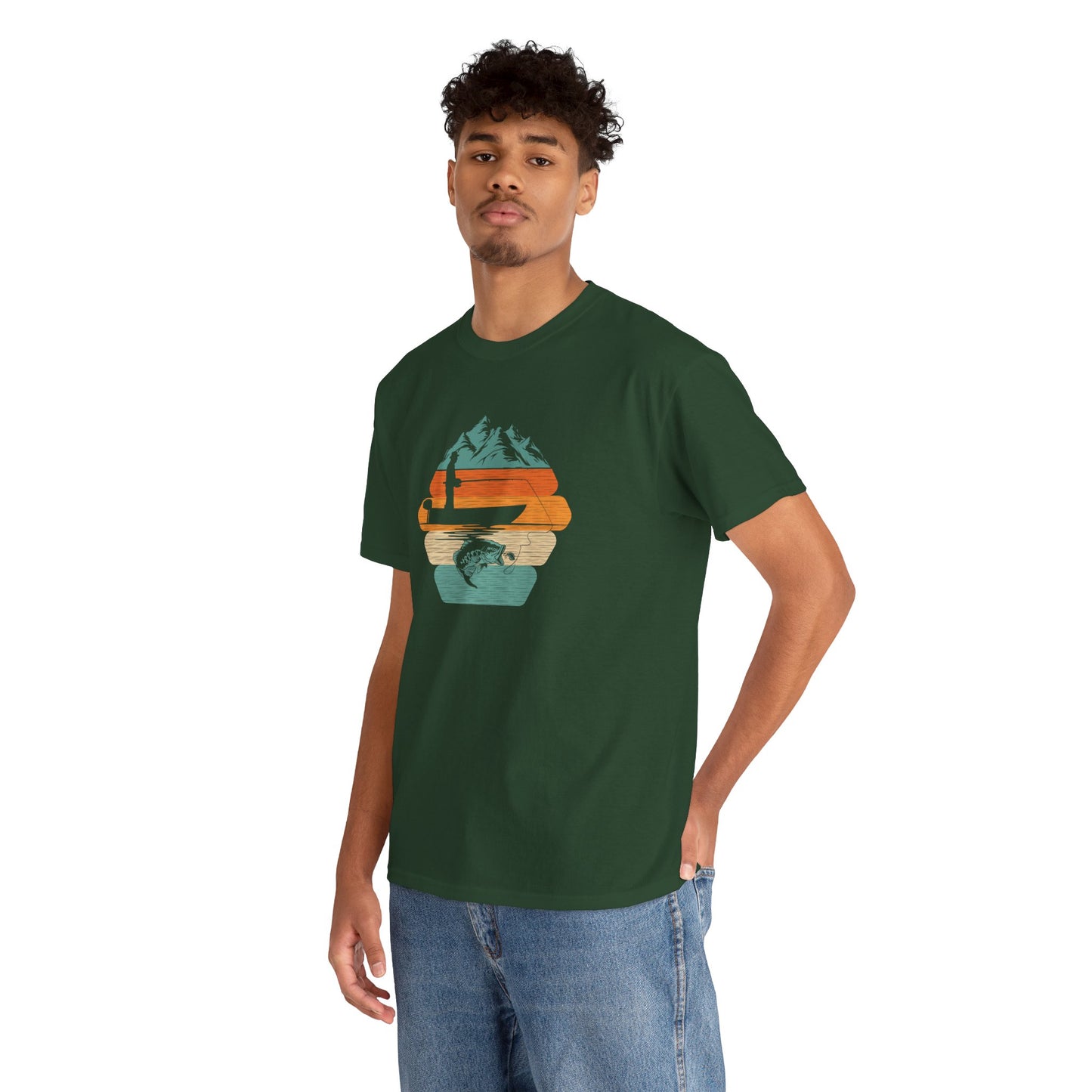 Retro Mountain Surf Tee — Vintage Sunset Waves Nature T-Shirt