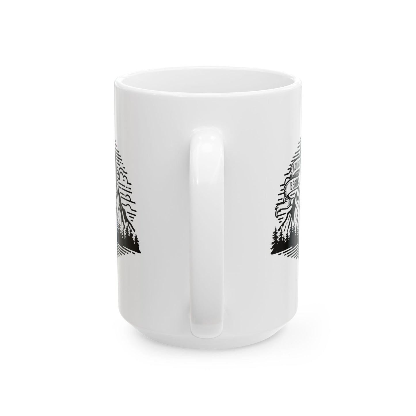 Mountain Landscape Mug | Retro Sunrise Forest Silhouette