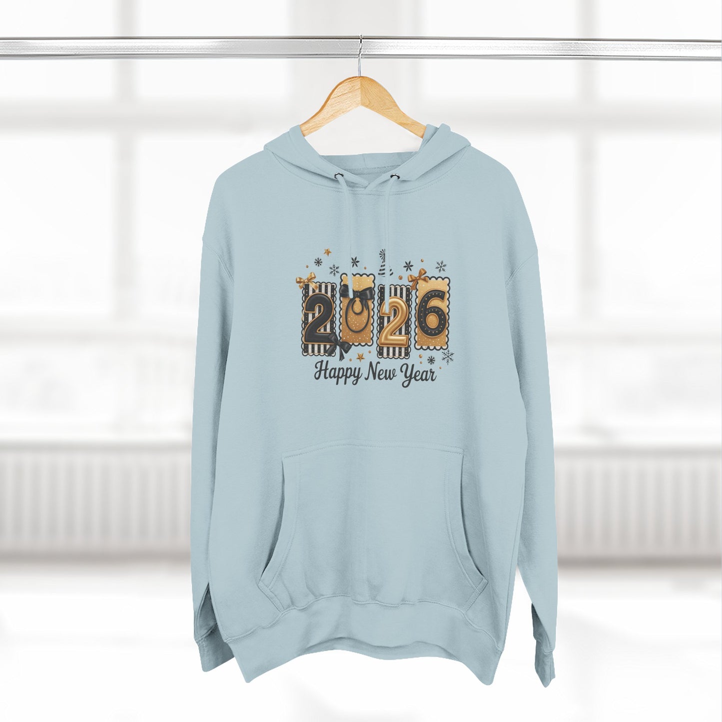 2026 Happy New Year Hoodie — Festive Gold Countdown Pullover