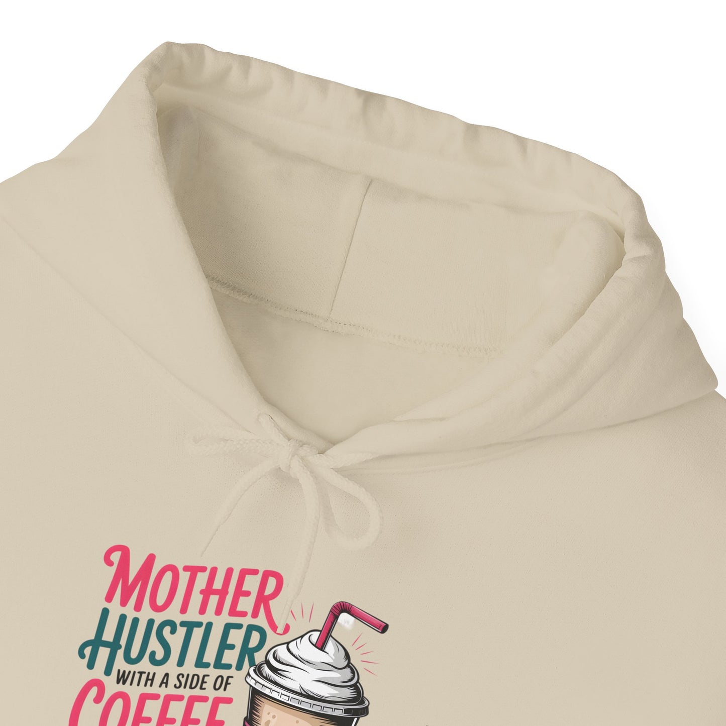 Hoodie - "Mother Hustler Coffee" Floral Coffee Cup Hooded Sweatshirt