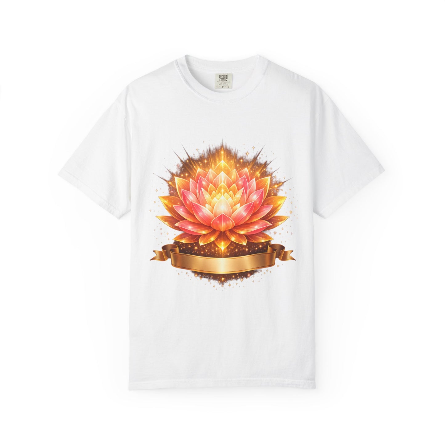 Lotus Bloom Graphic T-Shirt — Golden Floral Mandala Tee