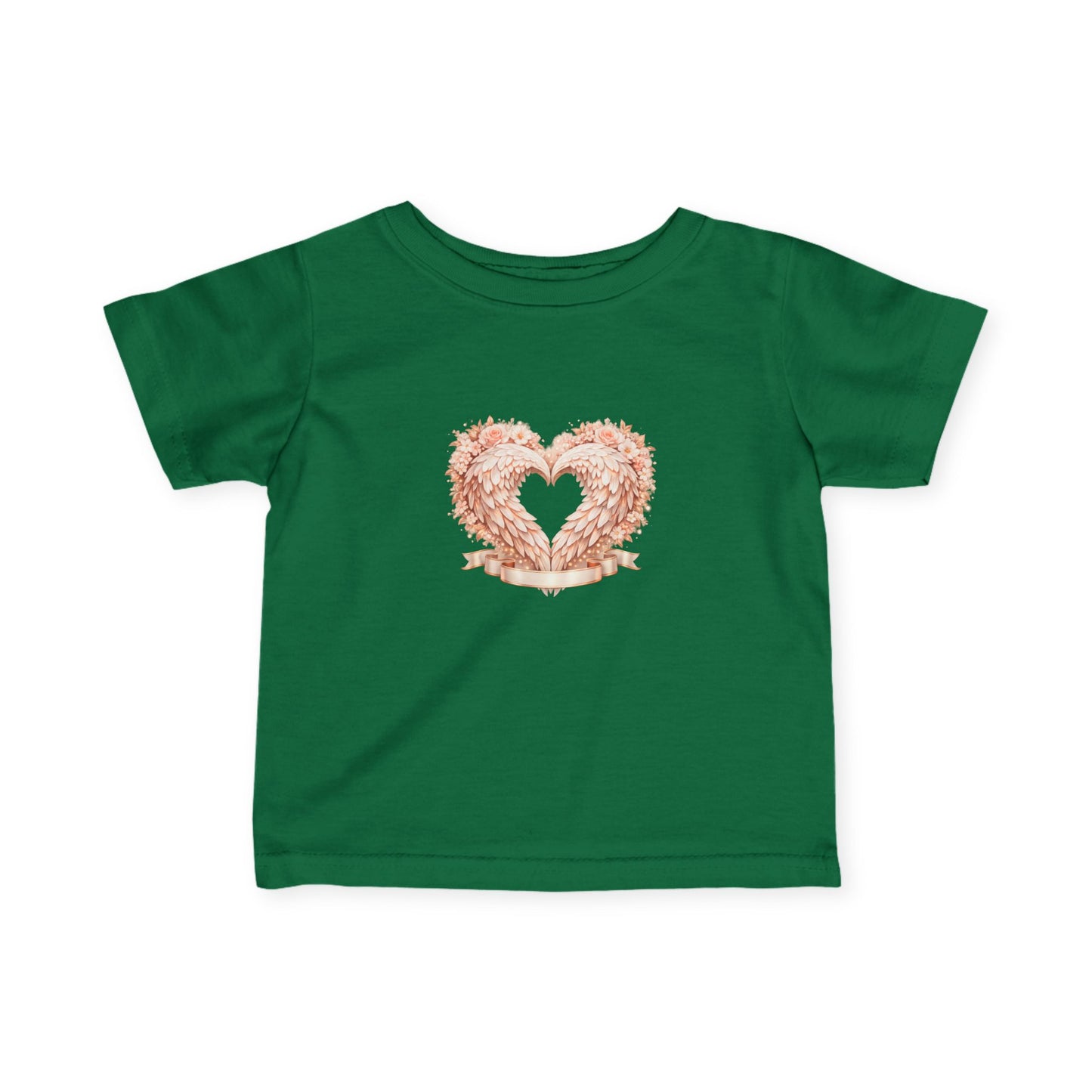 Infant Tee — Rose Gold Floral Heart Baby Shirt